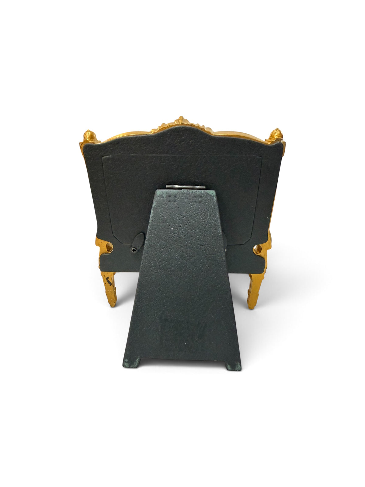 Victorian-Style Settee Double Picture Frame with Gold Cat Accent