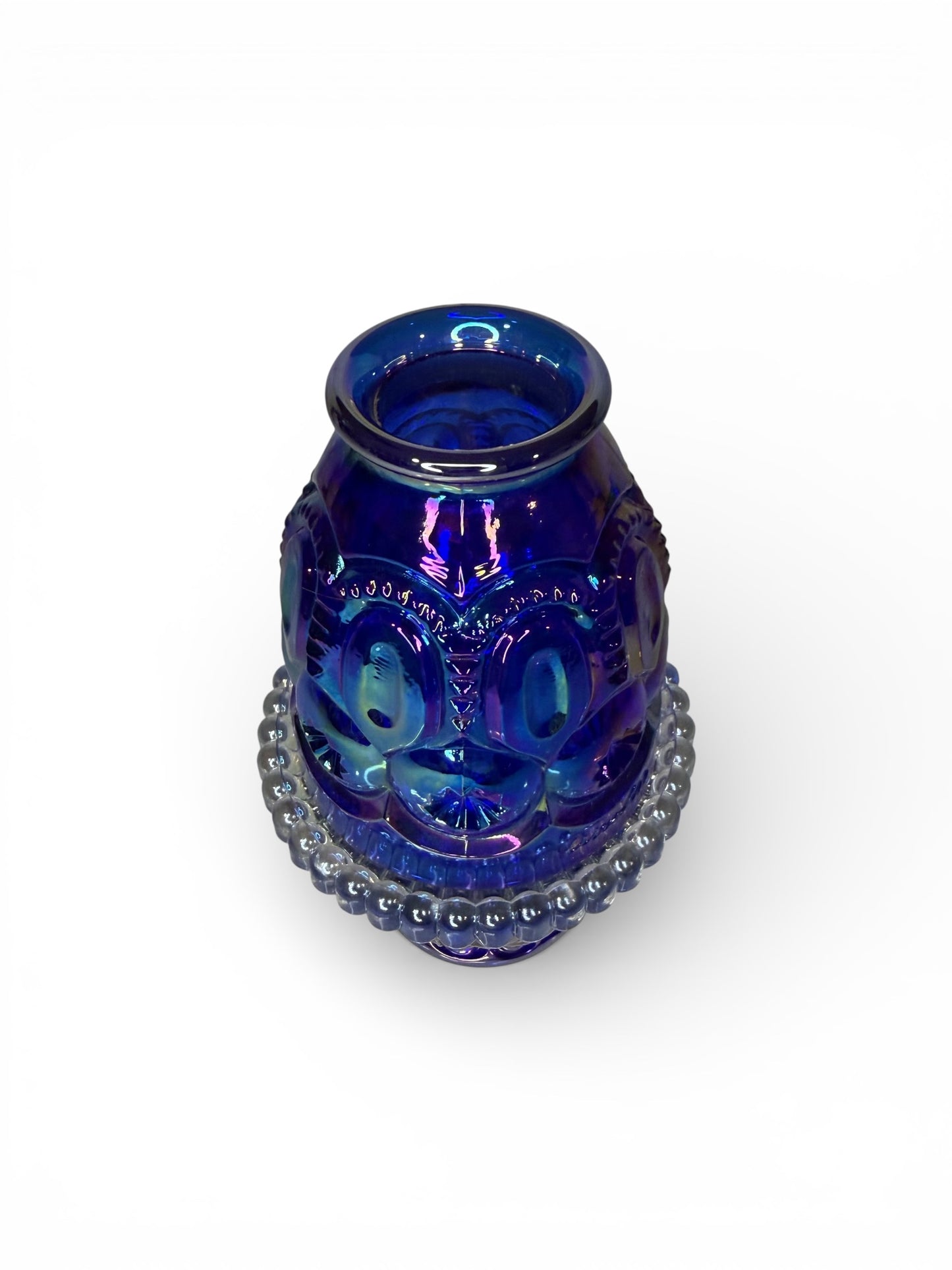 Moon & Star Cobalt Blue | Weishar | Carnival Glass Fairy Lamp – 3 Piece