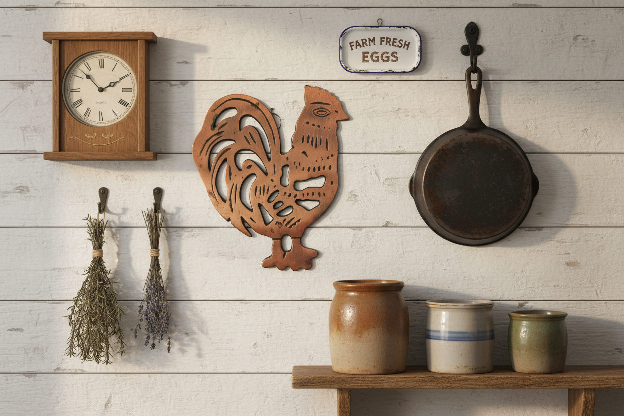 Copper Vintage Rooster Trivet | Farmhouse Kitchen Decor | Rustic Wall Hanging