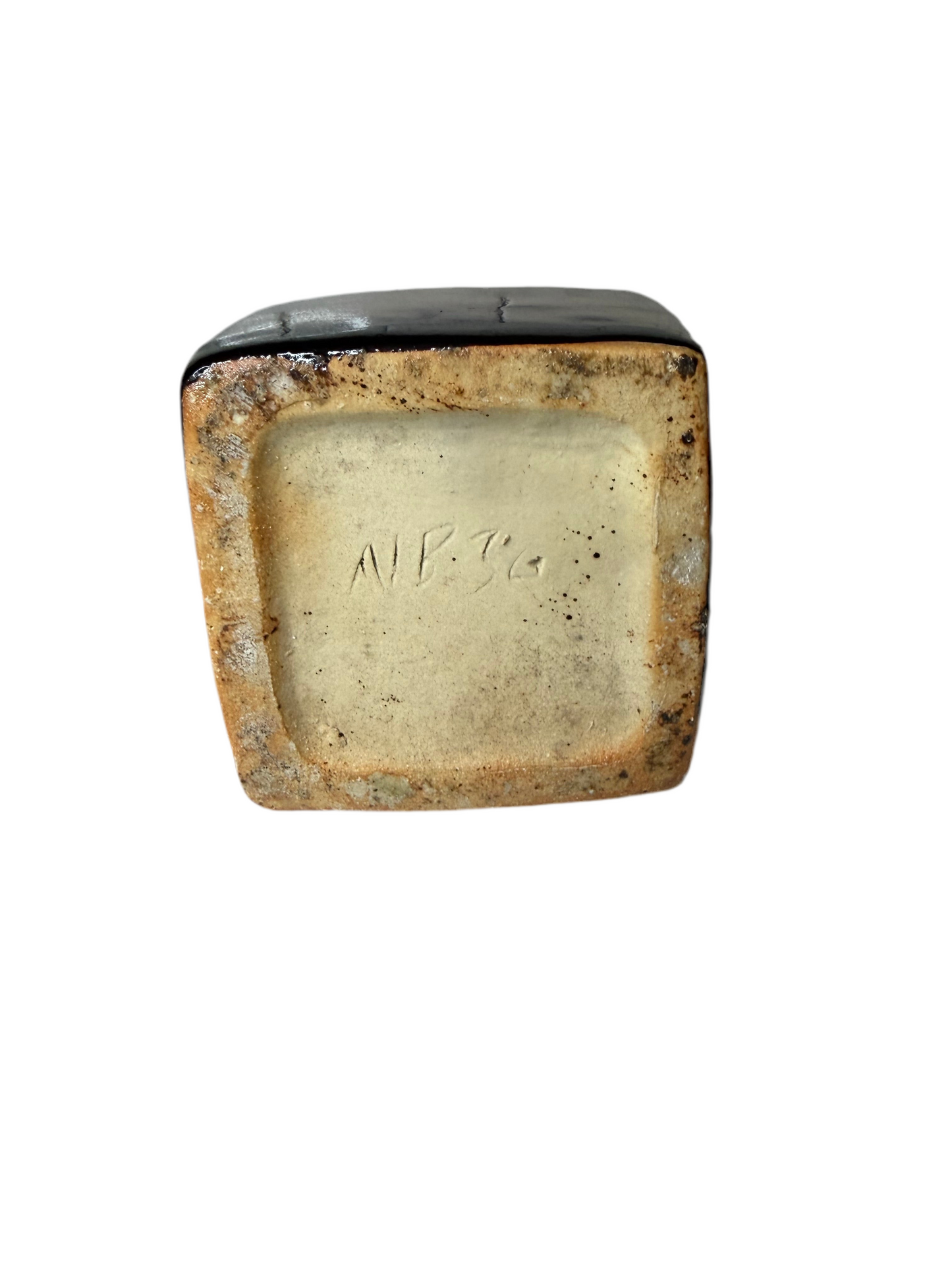 Mid-Century Green & Brown Drip Glaze Ceramic Vase | California Art Pottery