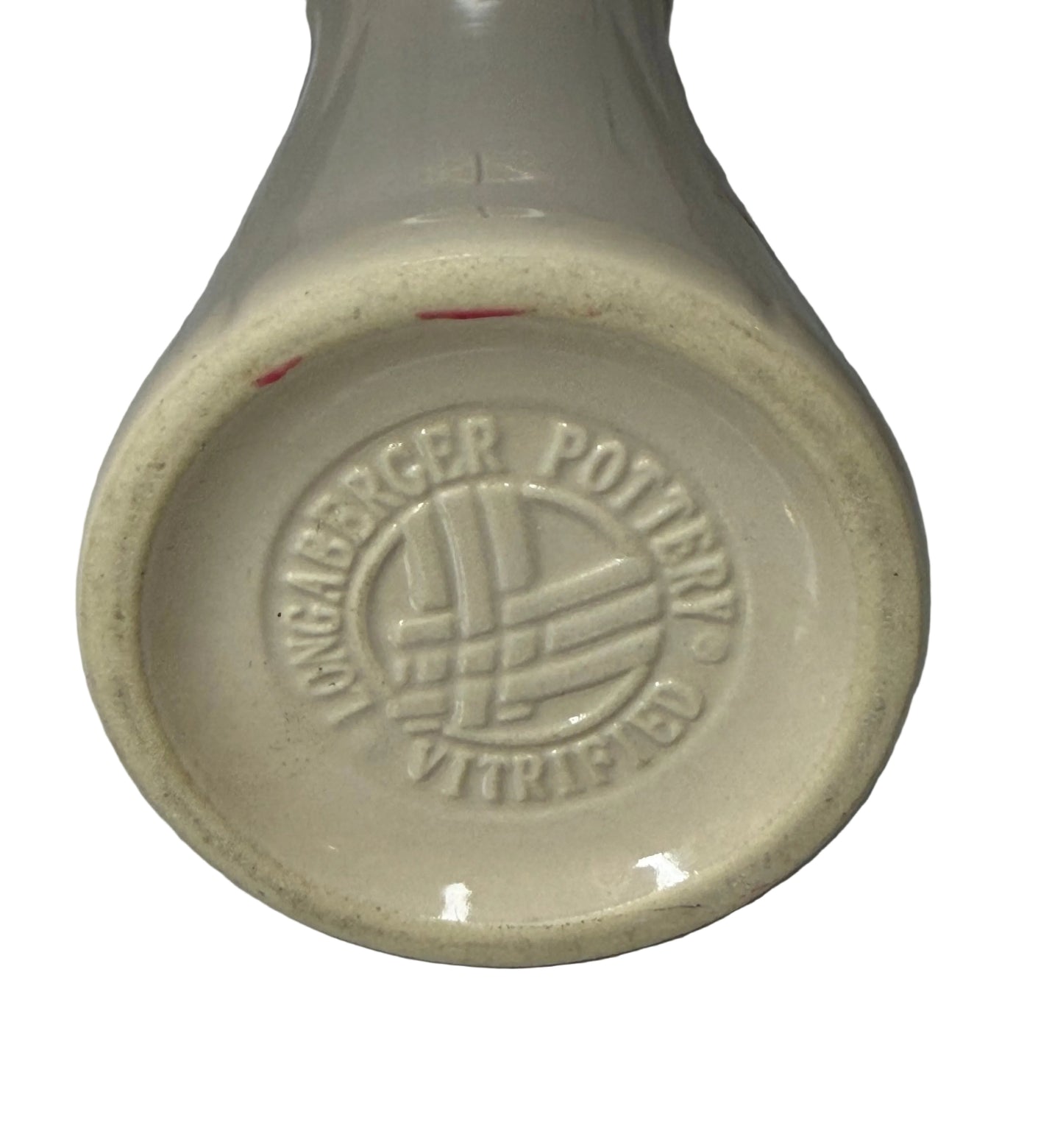 Longaberger Woven Traditions Ivory Bud Vase | Ceramic Basketweave Vase