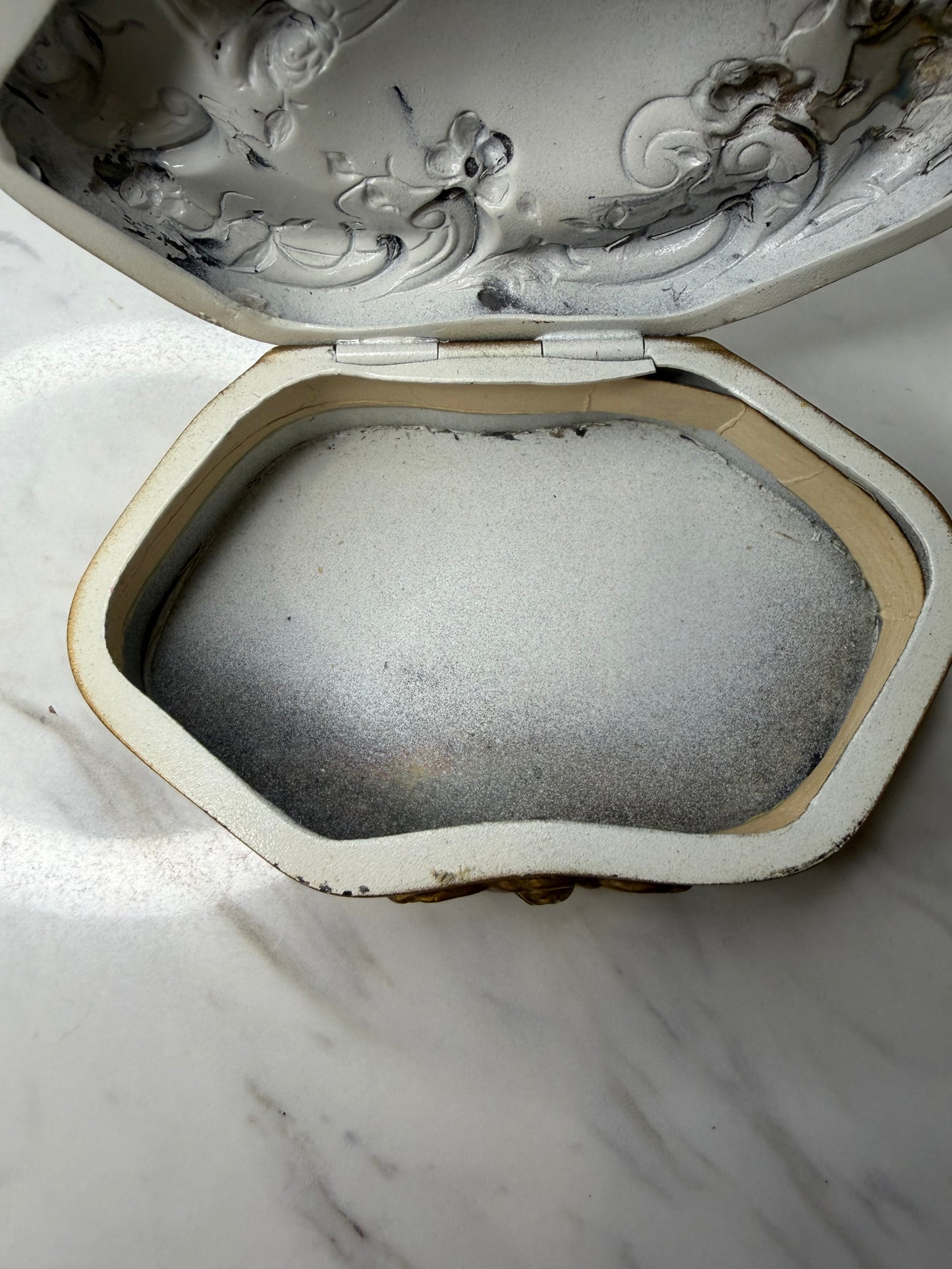 Vintage Eureka Silver Co. Quadruple Plate Jewelry Box | Gold Gilded Floral Trinket Casket