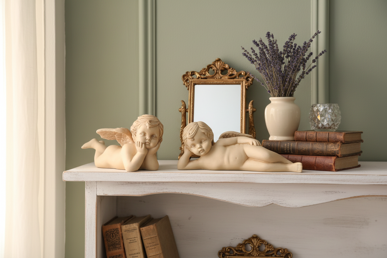Vintage French Provincial Cherub Angel Figurines – Set of 2