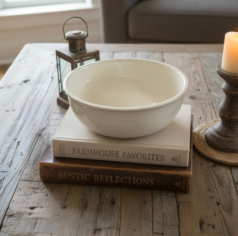 Pfaltzgraff USA Cream Vintage Stoneware Utility / Centerpiece Bowl - Beautiful Piece