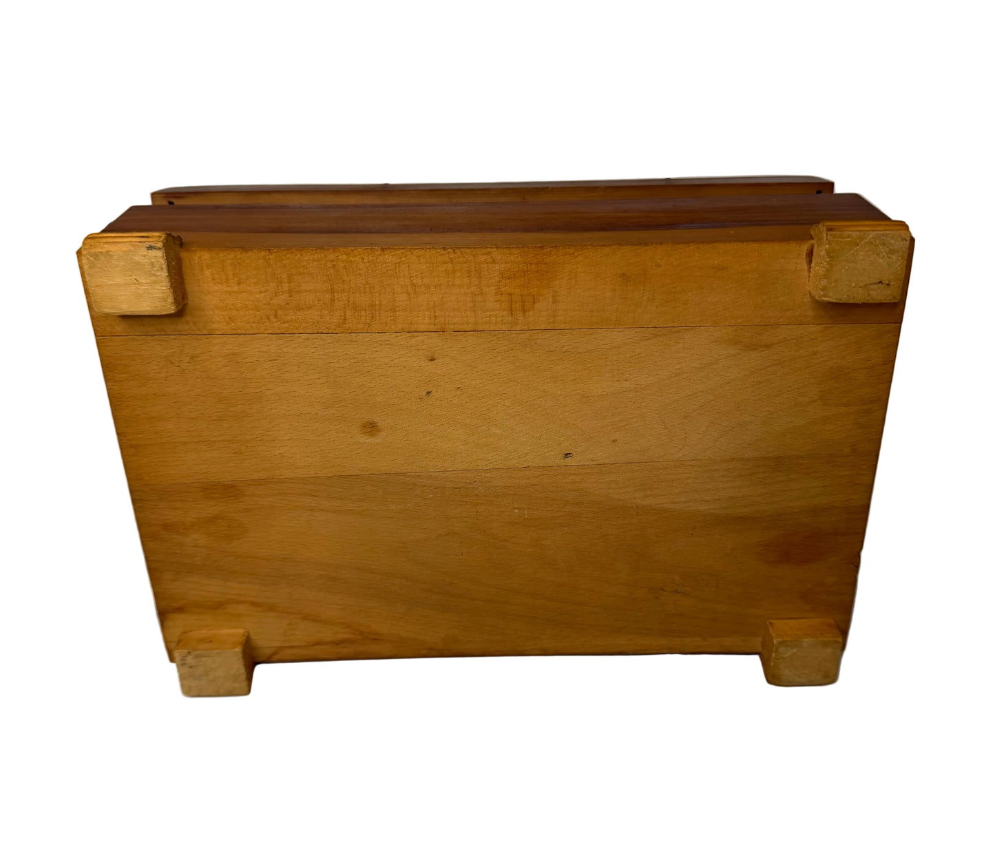 Vintage Cedar Jewelry Box with Autumn Landscape Decoupage