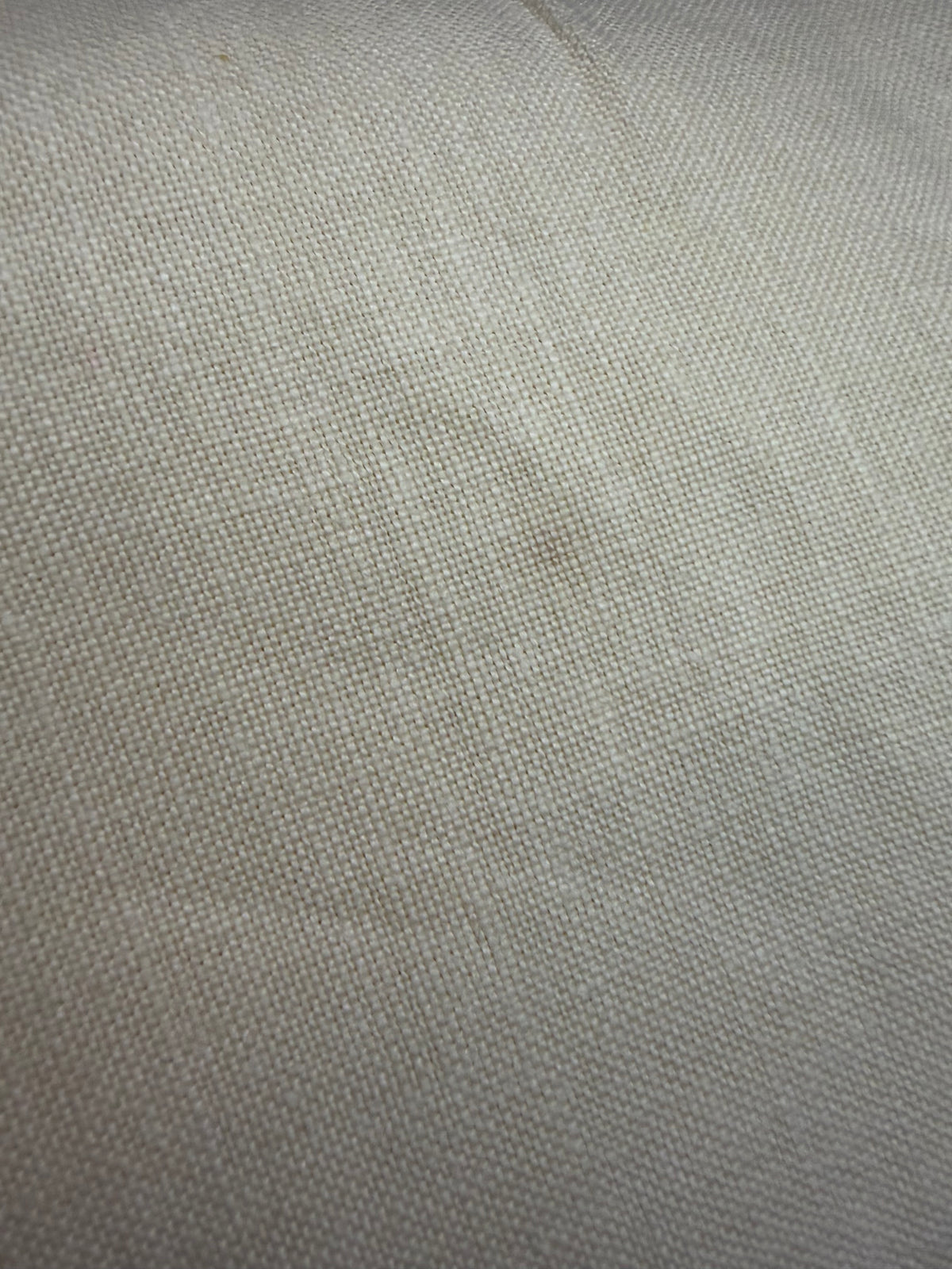 Square Linen Table Topper – Yellow & Brown Cross-Stitch Floral Design – 40”