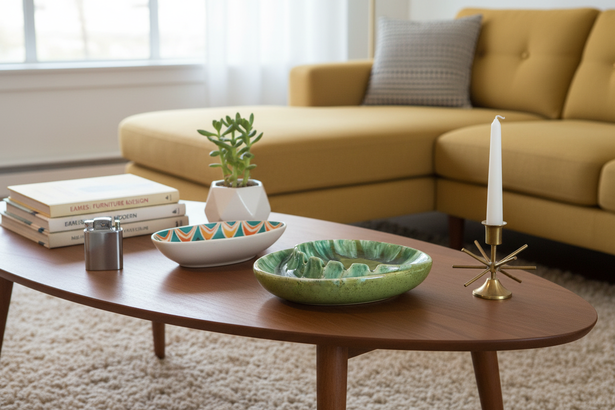 Mid-Century Modern Glazed Ceramic Ashtray / Catchall Dish