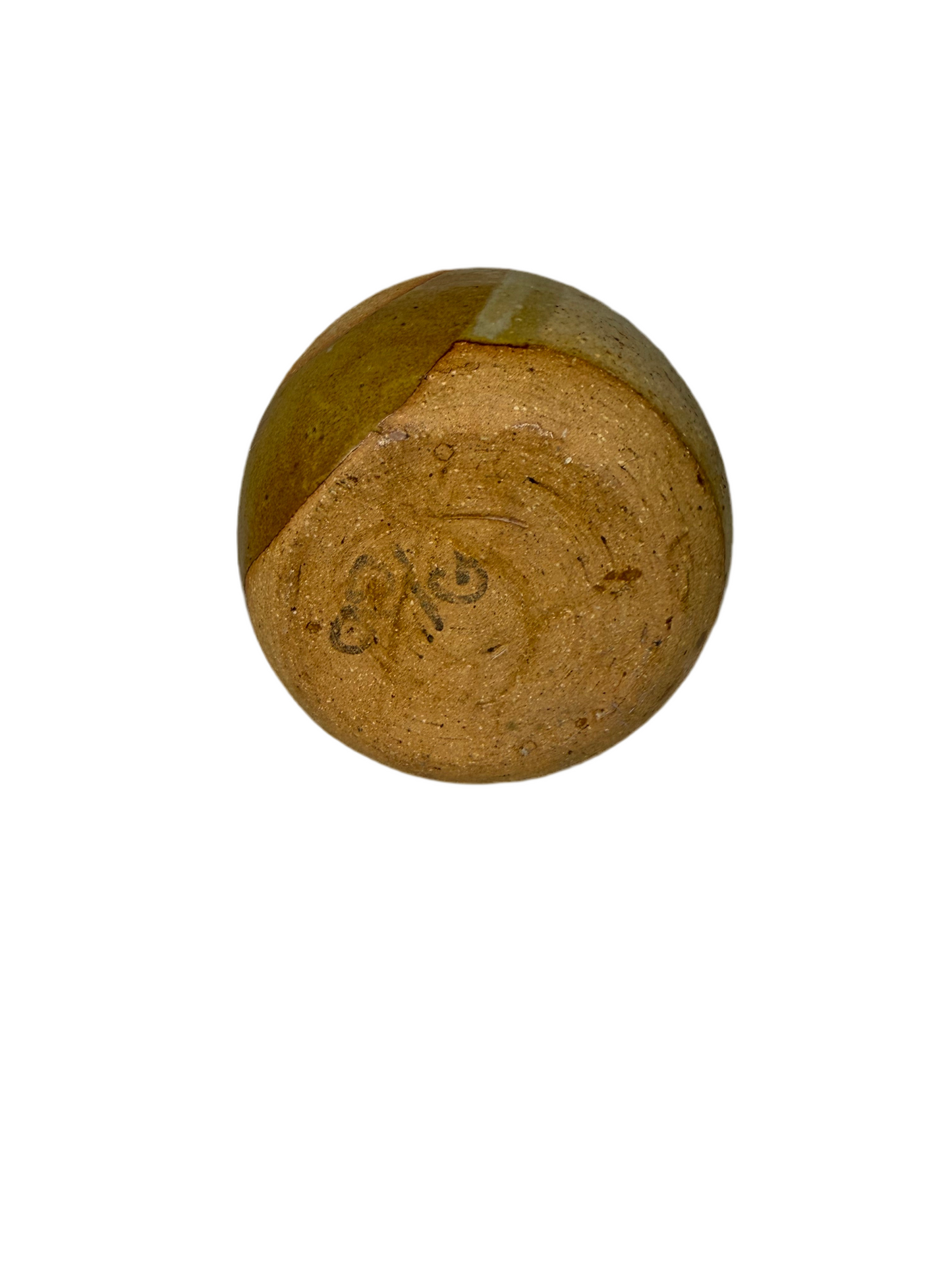 Vintage Studio Pottery Double Gourd Vase – Moss Green & Raw Clay