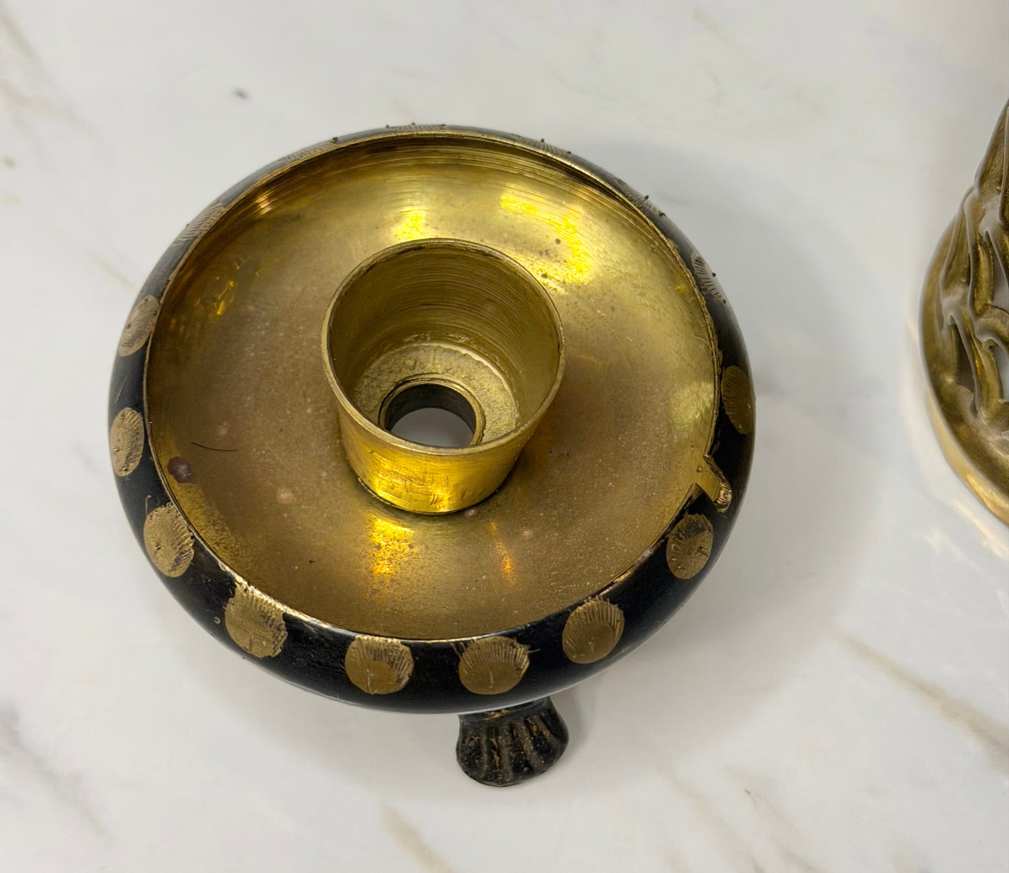 Vintage Brass Pierced Lantern Candle Holder