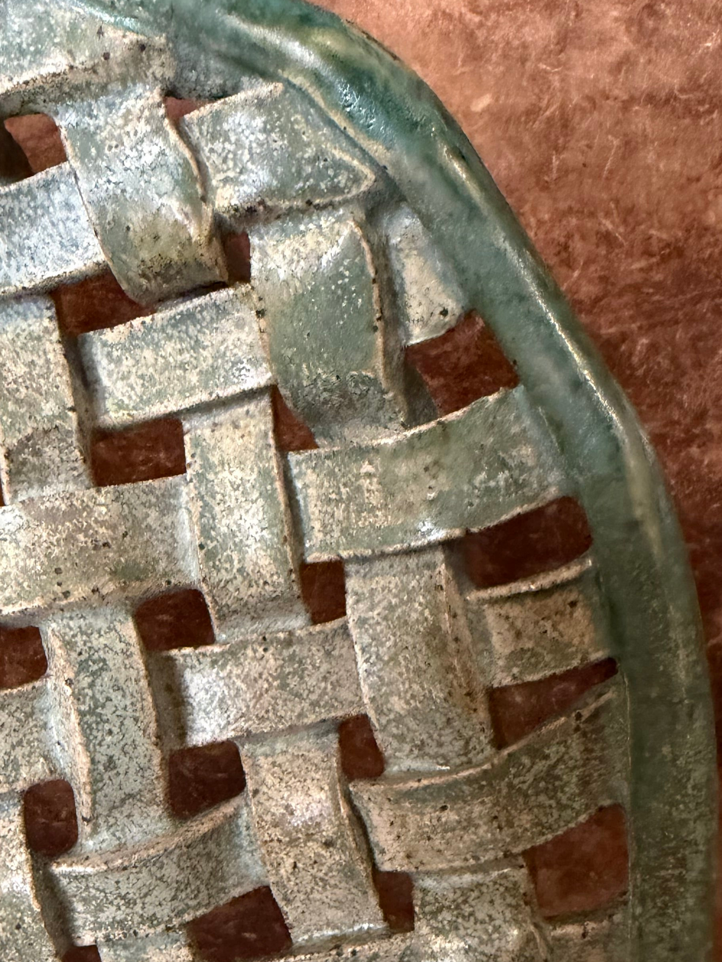 Handmade Rustic Woven Pottery Basket Bowl – Grape & Vine Design