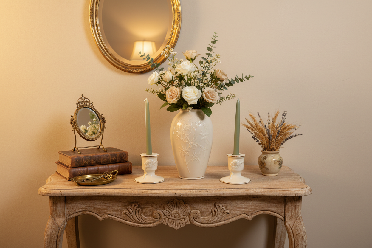 Lenox Vintage Masterpiece Collection Vase & Rosebud Candlestick Set – Ivory Fine Porcelain with 24K Gold Trim