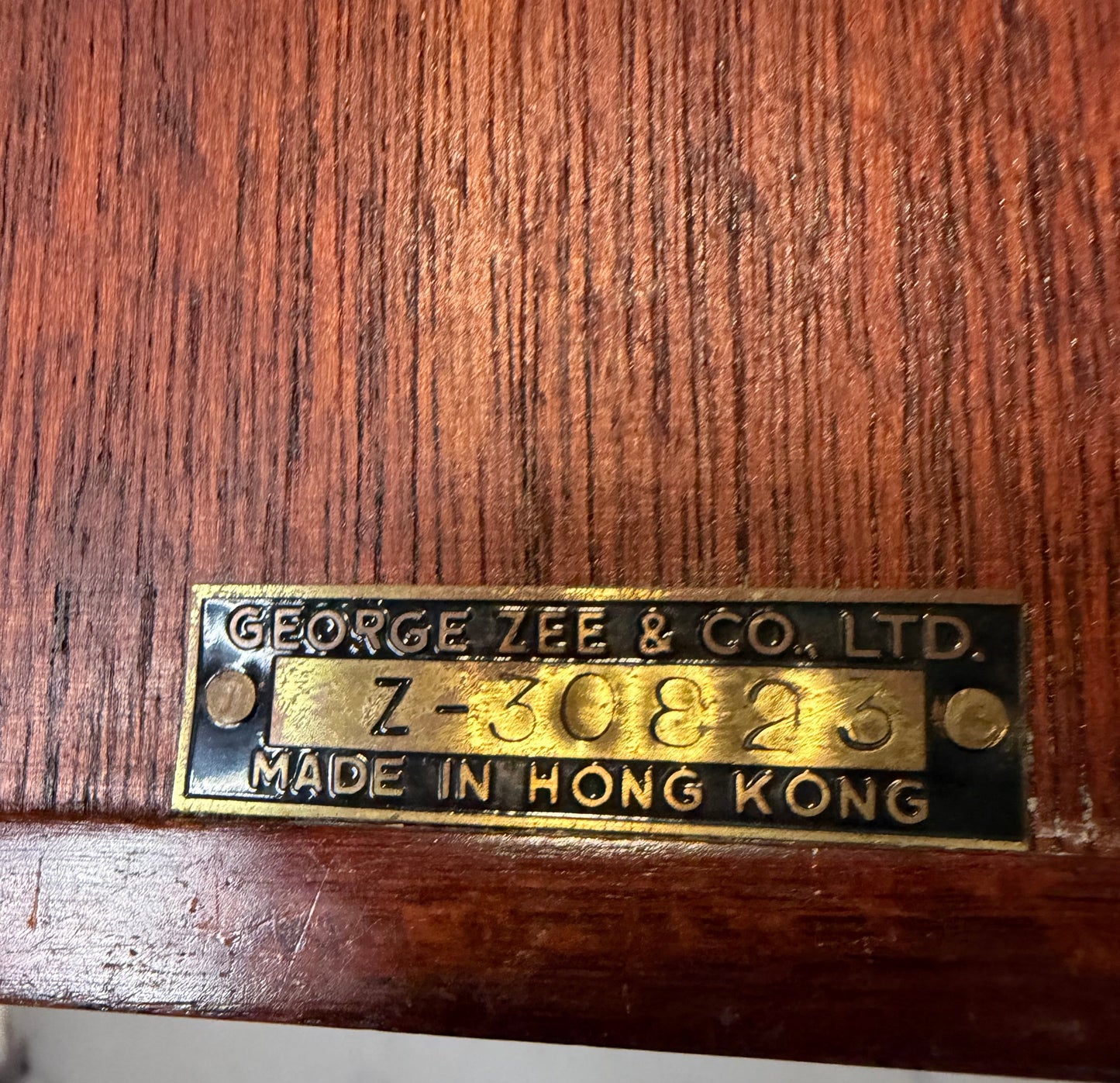 Vintage Chinese Mahogany Jewelry Box by George Zee & Co.