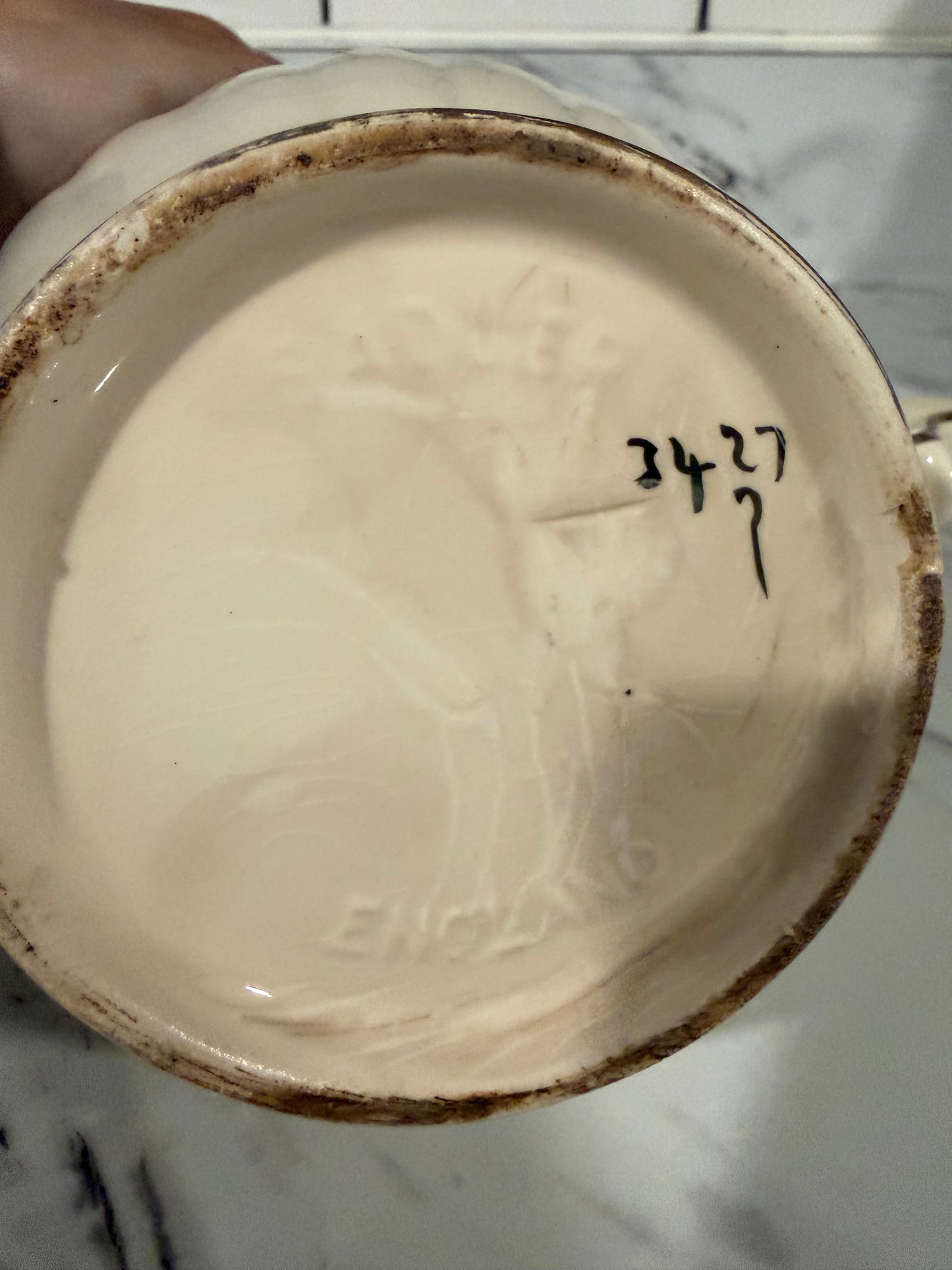 Vintage Sadler England Teapot – Cream with Soft Rose Pattern – Circa 1937