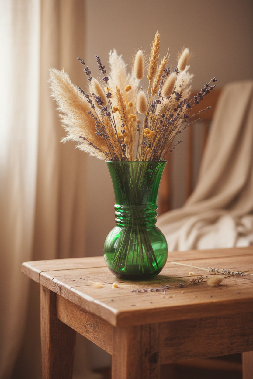 Anchor Hocking Vintage Forest Green Glass Vase | Ribbed MCM Bud Vase