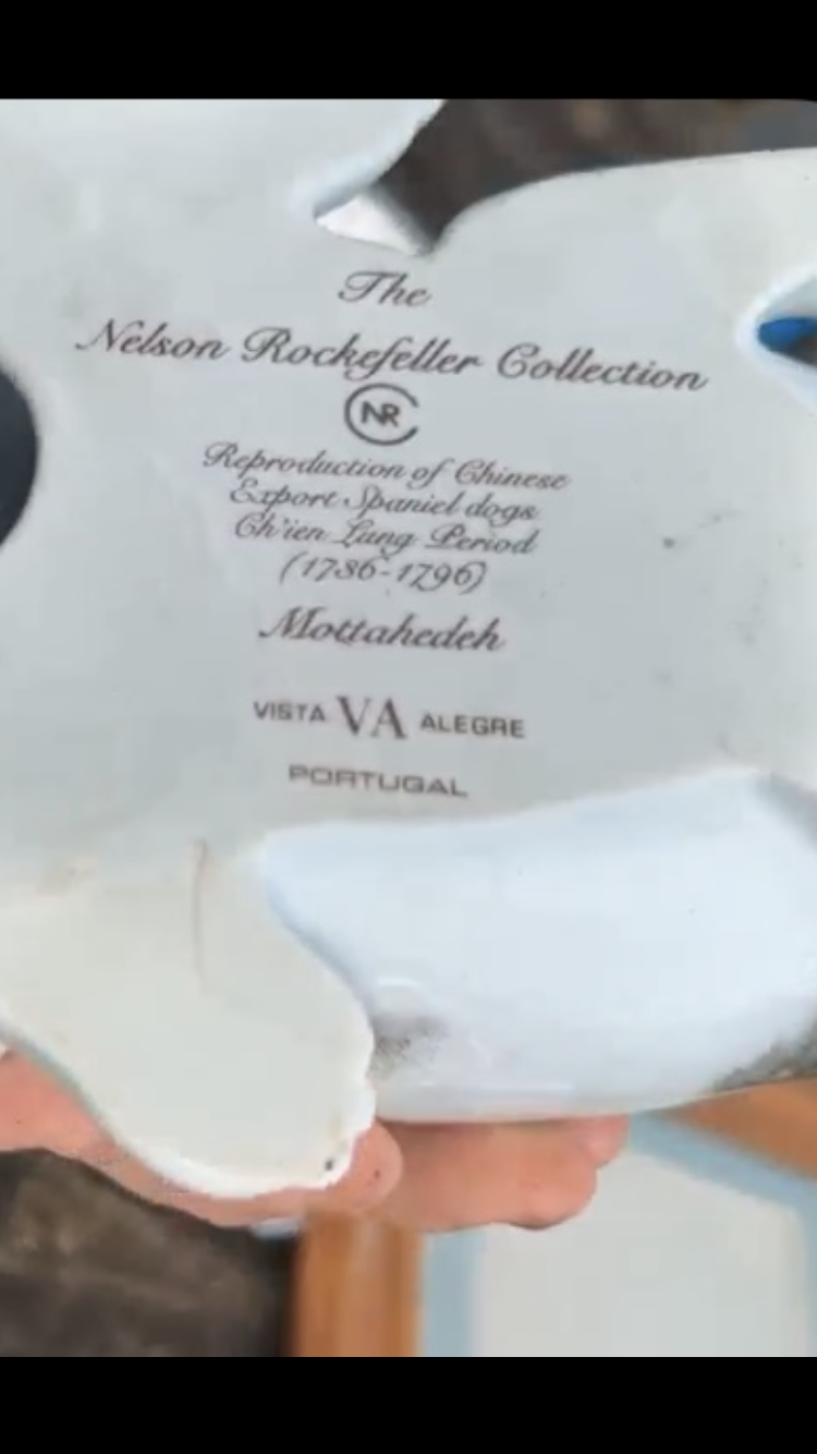 Vintage Mottahedeh Nelson Rockefeller Chinese Export Spaniel Dog