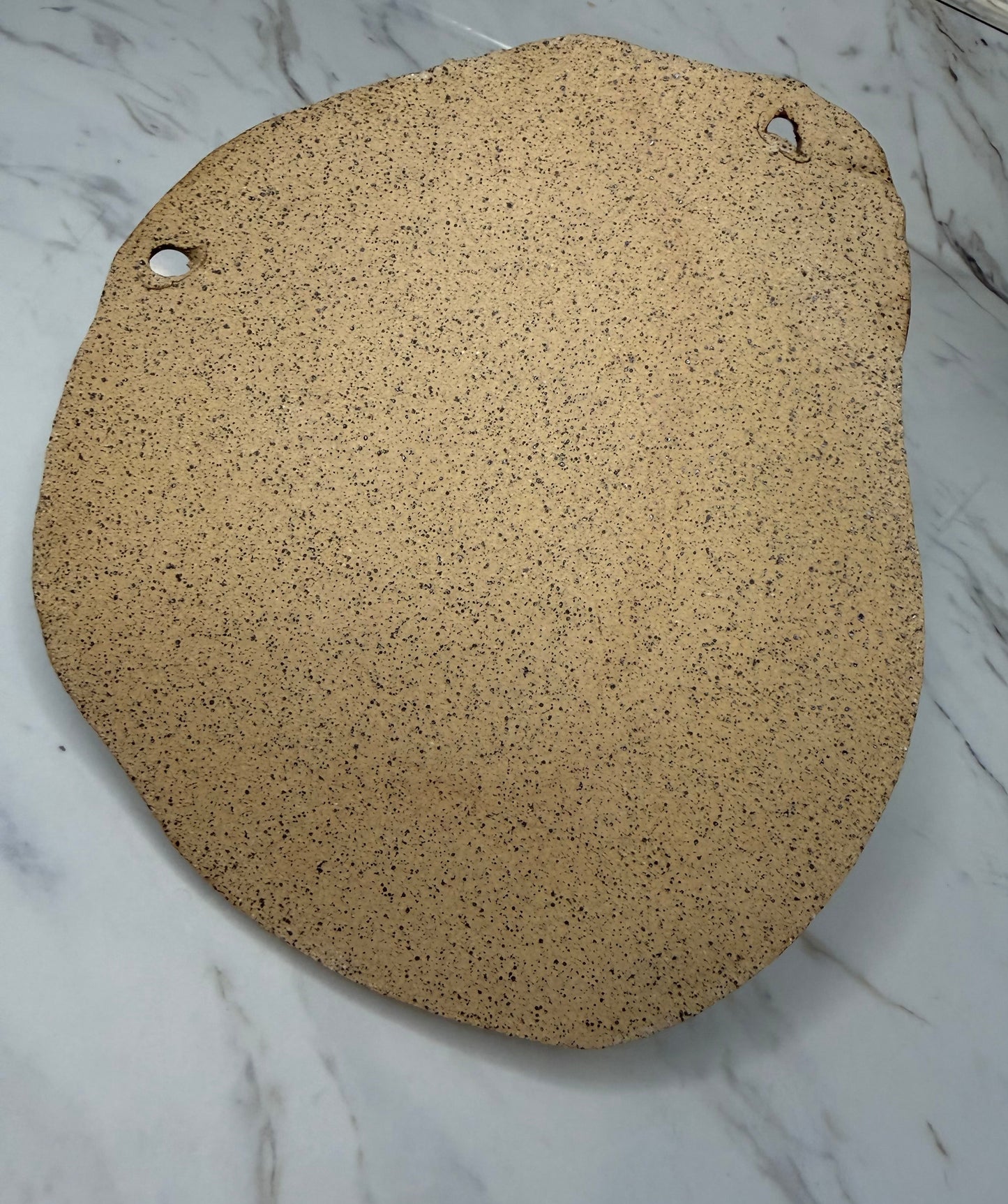 Handmade Ceramic Wall Pocket with Ginkgo Relief – Purple & Green Studio Pottery Vase