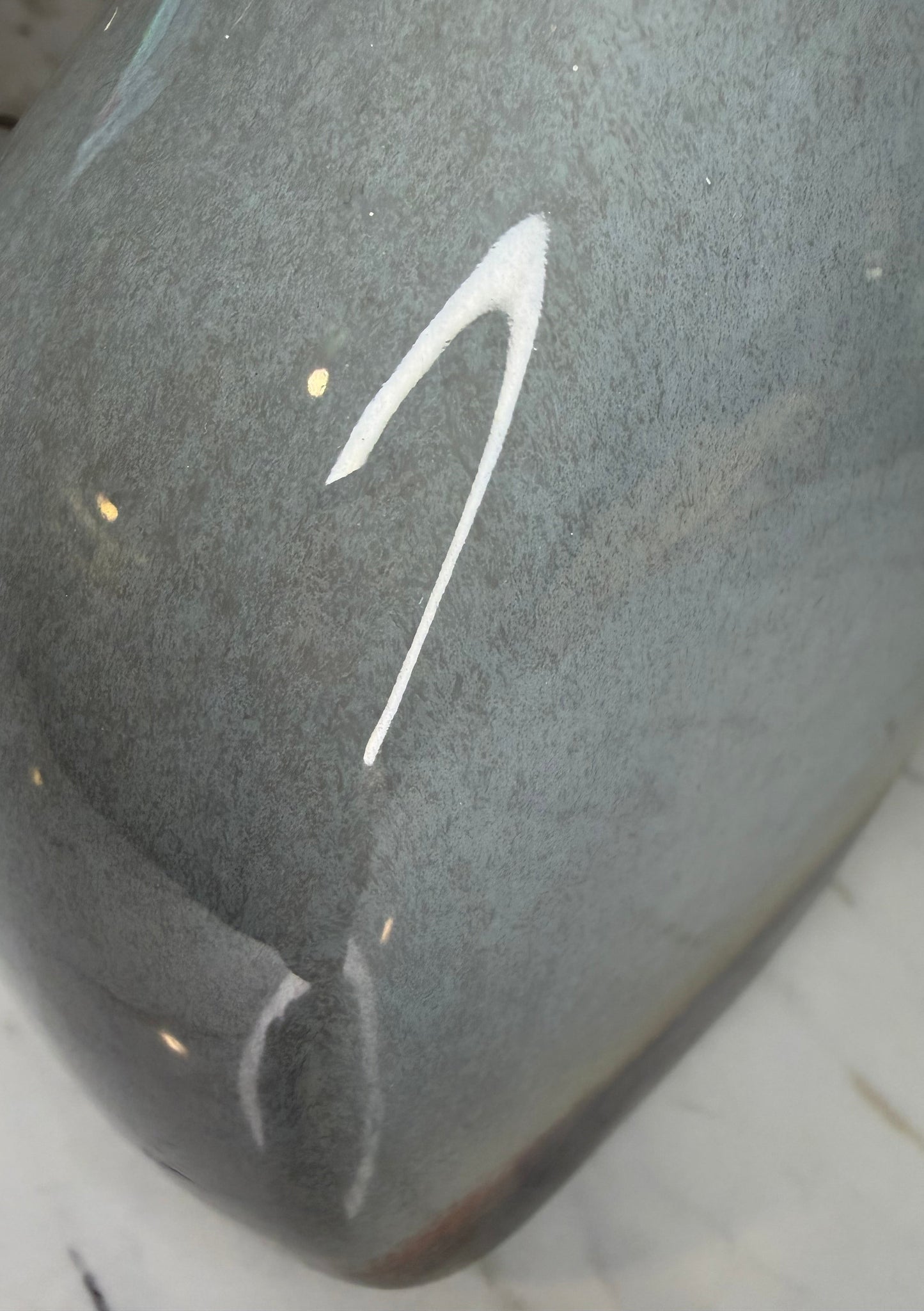 Vintage Art Nouveau Style Ceramic Vase – Blue to White Ombre Glaze