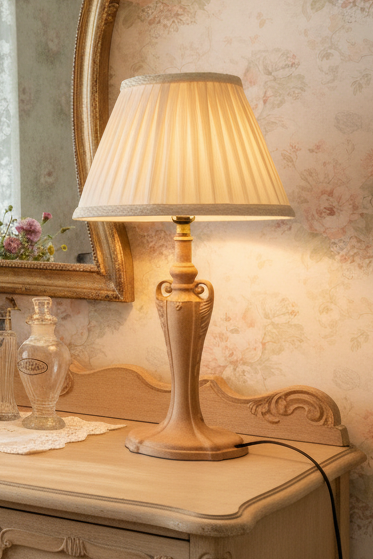 Pair of Vintage Spelter Art Nouveau Vanity Lamps - No Shade | Circa 1925–1940 | Rewired | 10” Tall