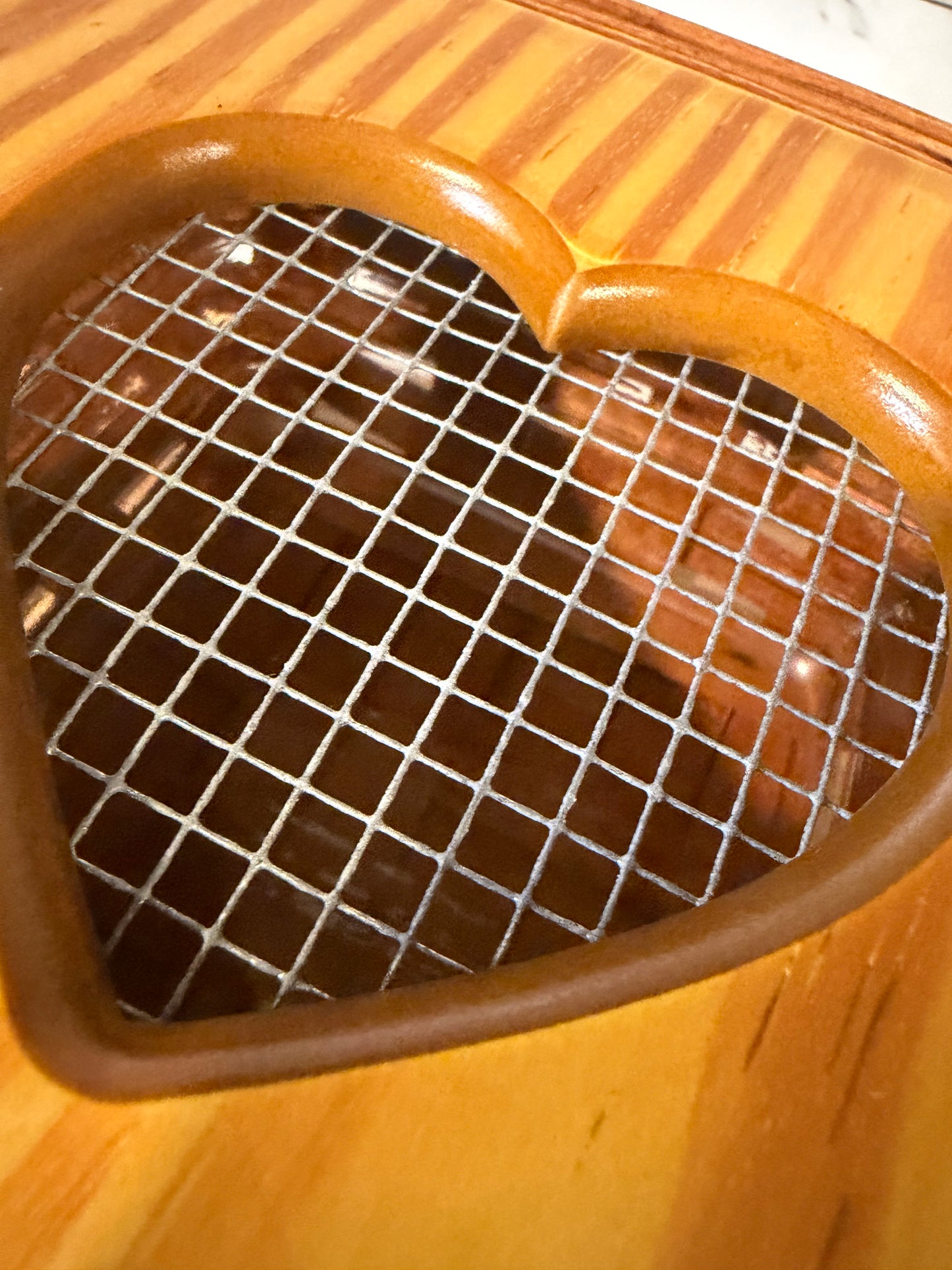 Vintage 1991 Longaberger Heart Basket with Wood Lid & Plastic Insert
