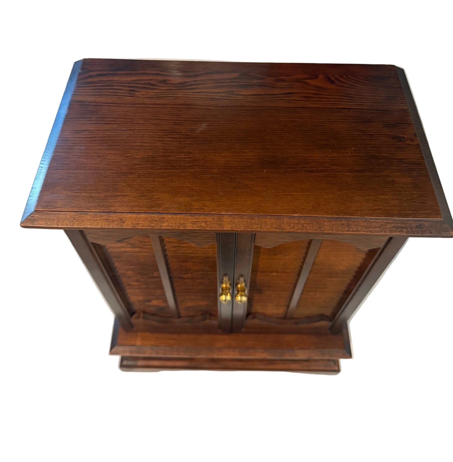 Vintage Solid Wood Musical Jewelry Box Armoire