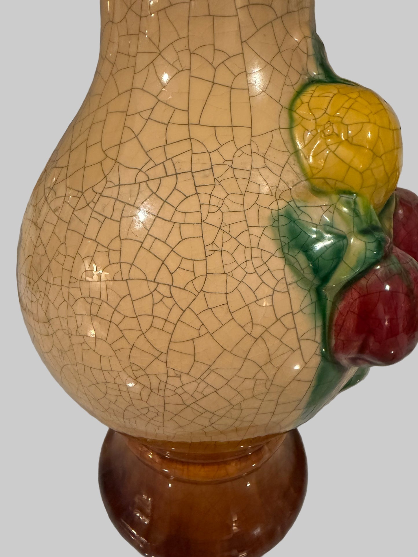 Vintage Majolica / Barbotine Ceramic Fruit Pitcher