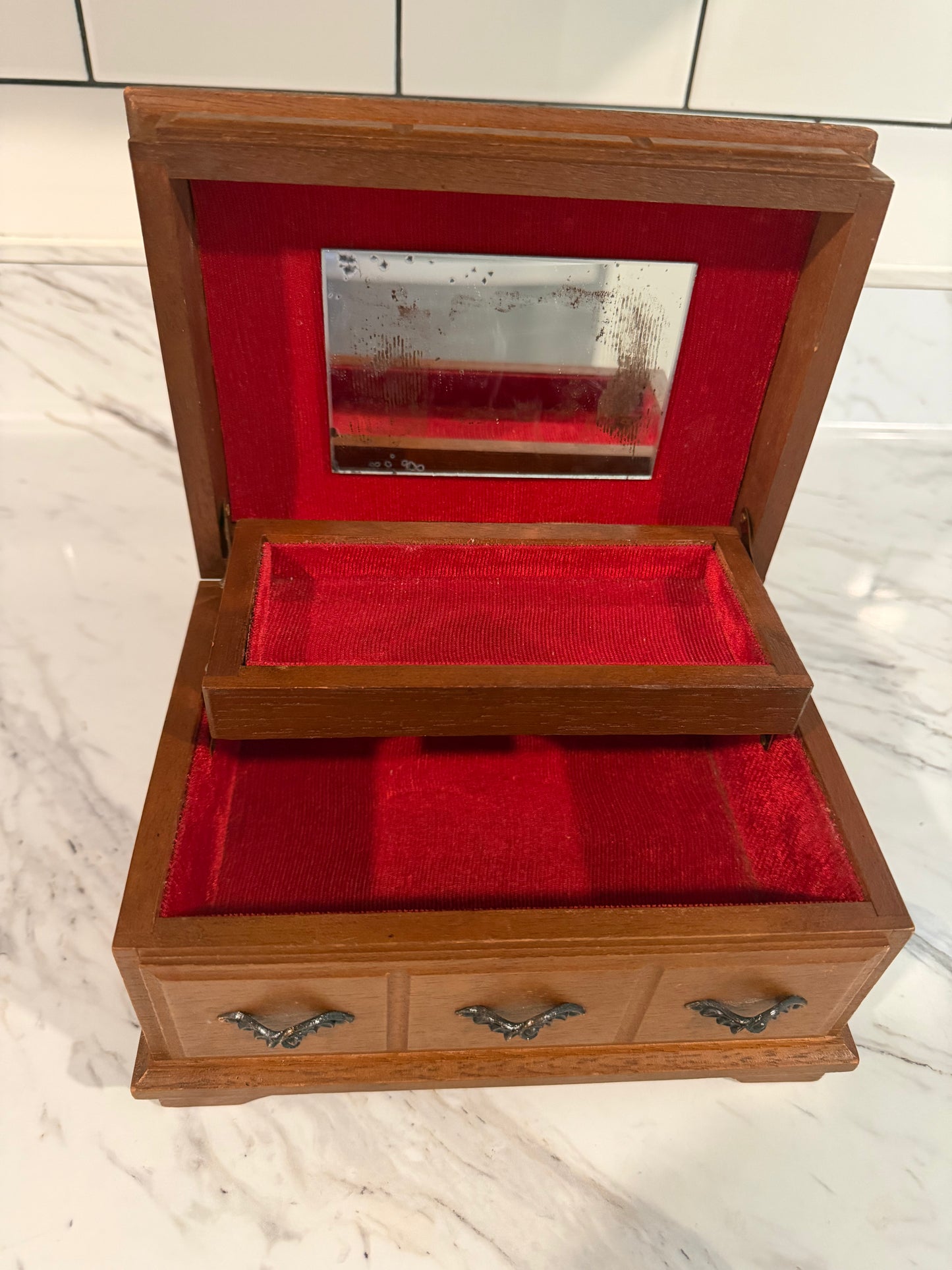 Vintage Wooden Jewelry Box