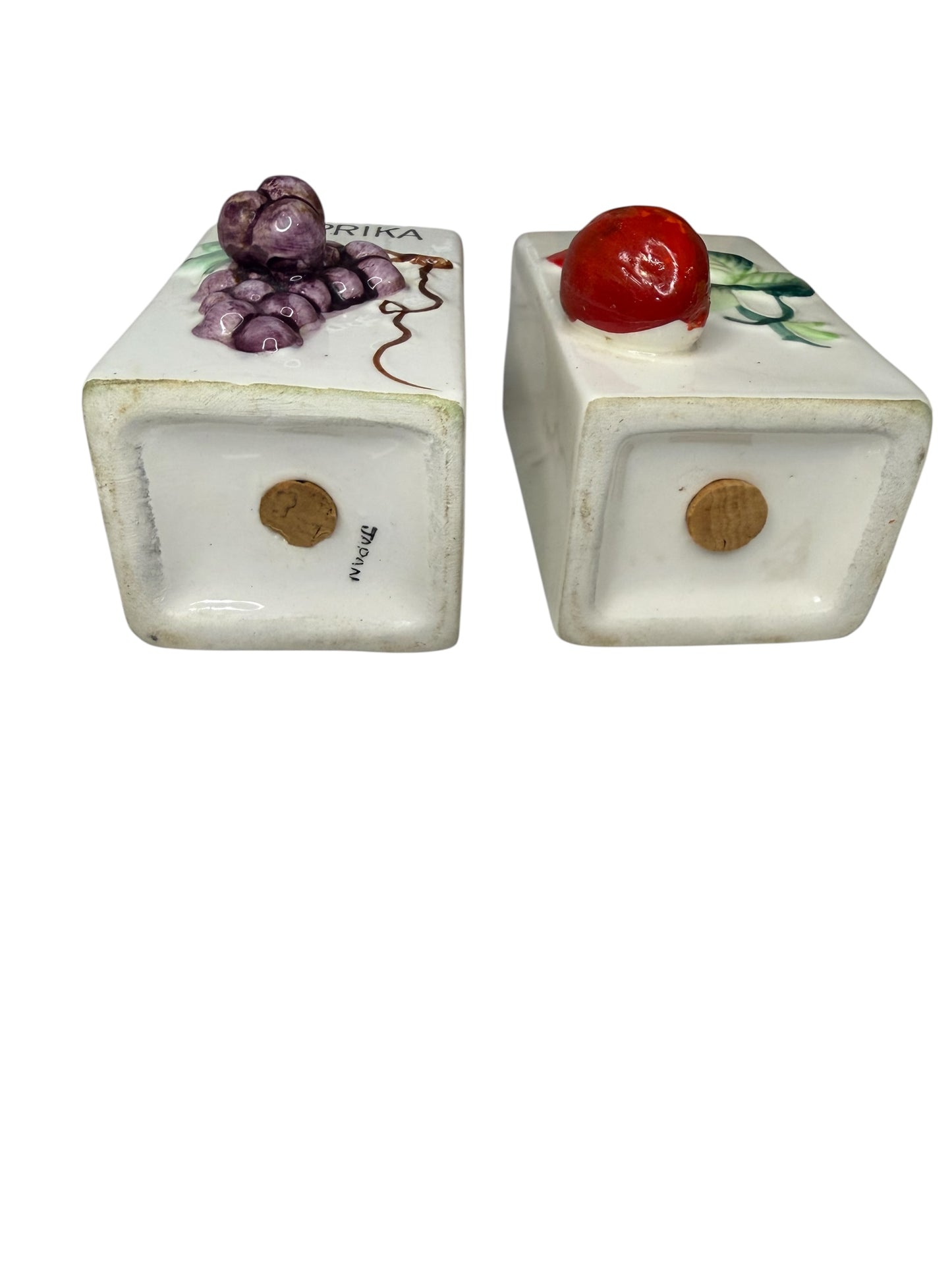 Vintage 1950s Japanese Ceramic Fruit Spice Jar Set