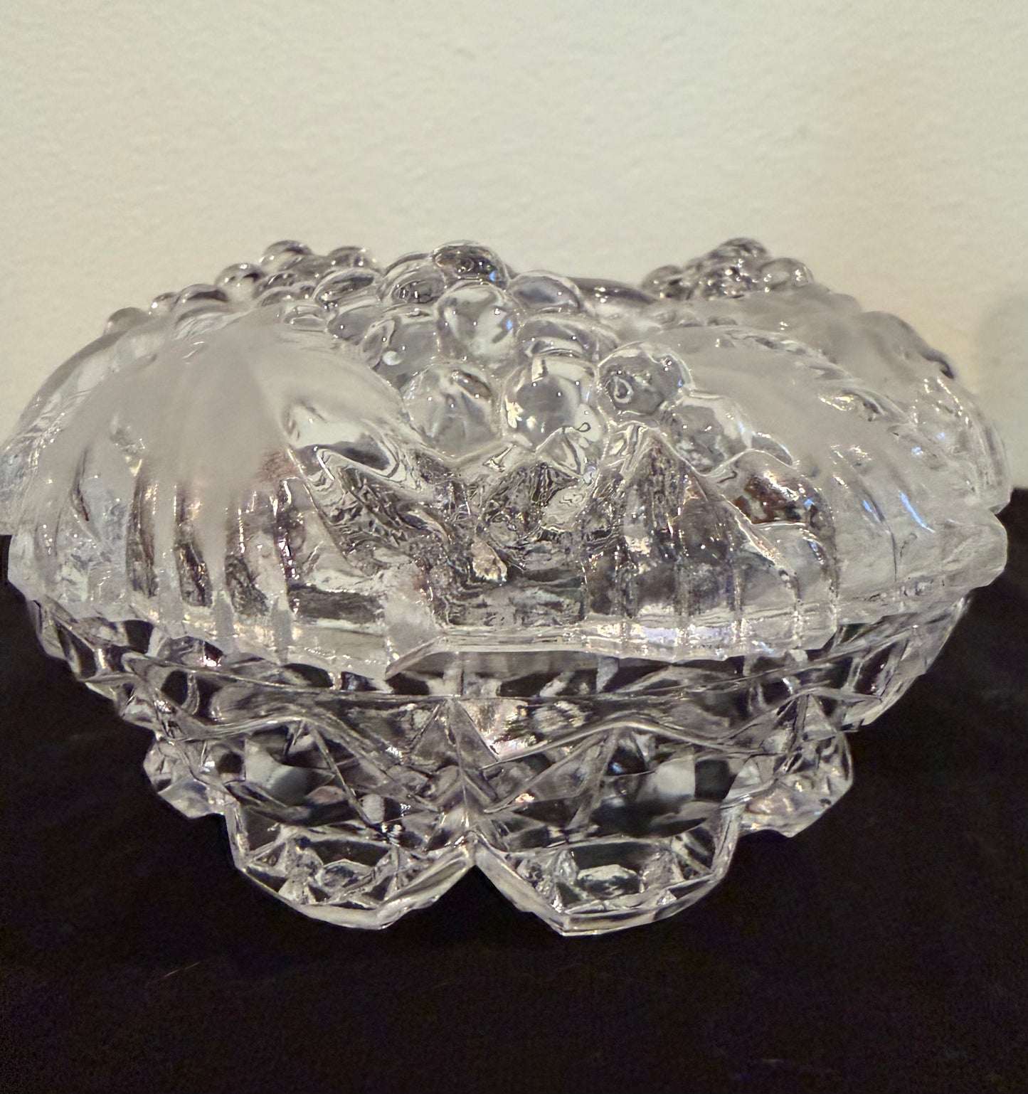 1940s Imperial Glass Grape & Leaf Boudoir Vanity Set