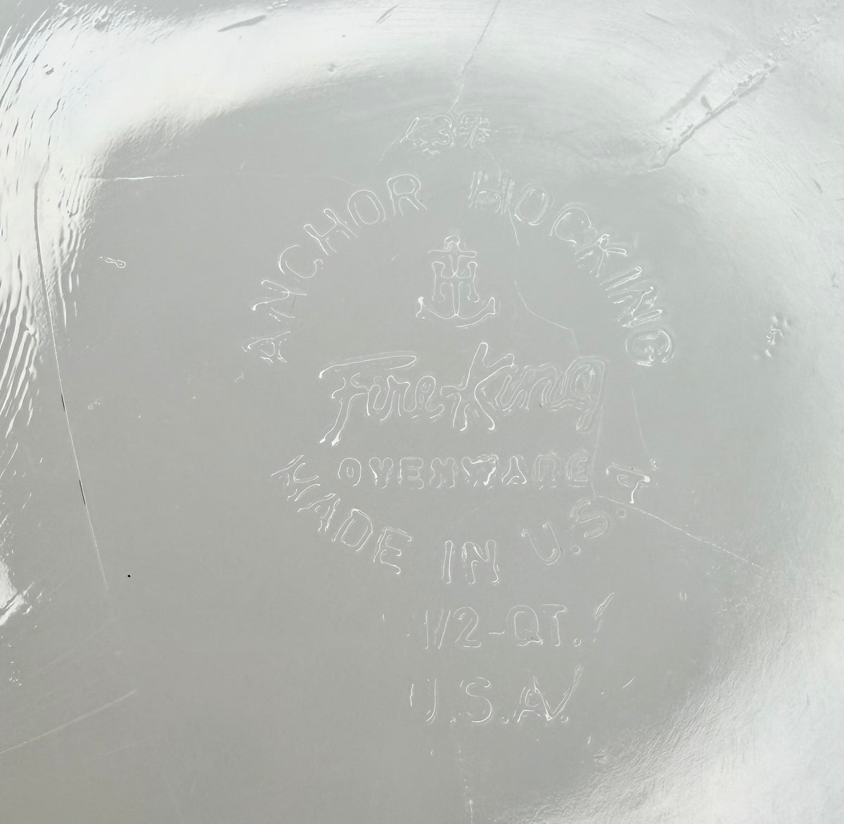 Fire-King Meadow Green Milk Glass Baking Dish — 1½ Quart Vintage Anchor Hocking #437