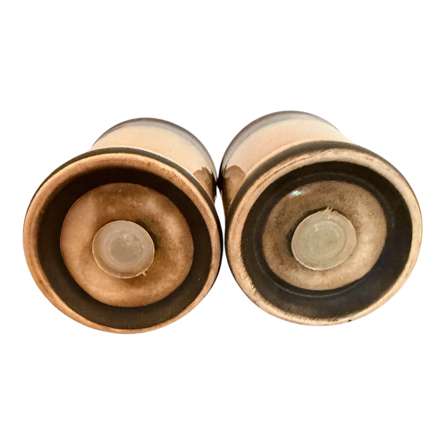 Sango Nova Brown Vintage Salt & Pepper Shaker Set – Rustic Ombre Stoneware – Japan