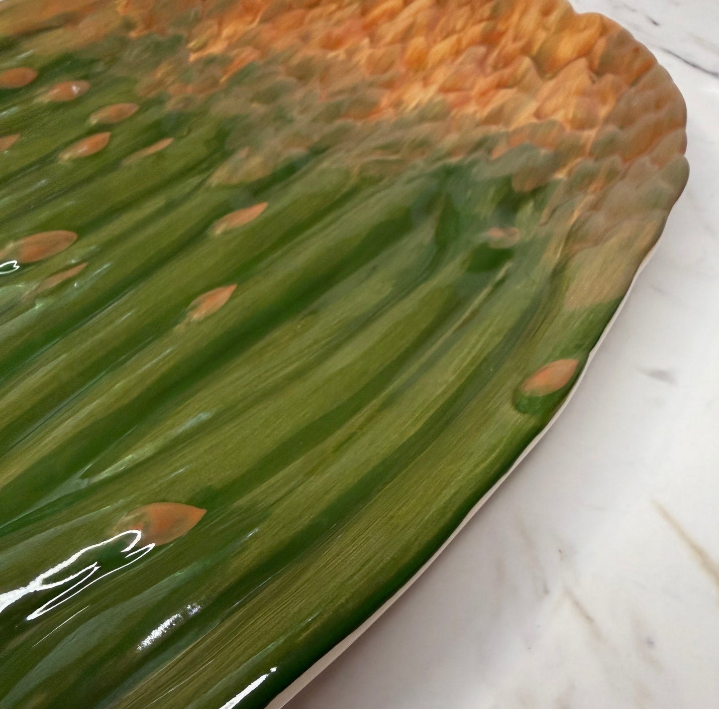 Vintage Lillian Vernon Asparagus Plate – Hand-Painted Ceramic Serving Dish