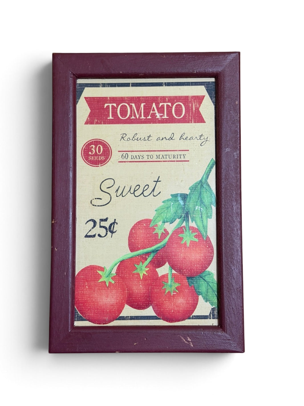 Tomato Seed Packet Vintage Framed Wall Art – 10” x 6.5”