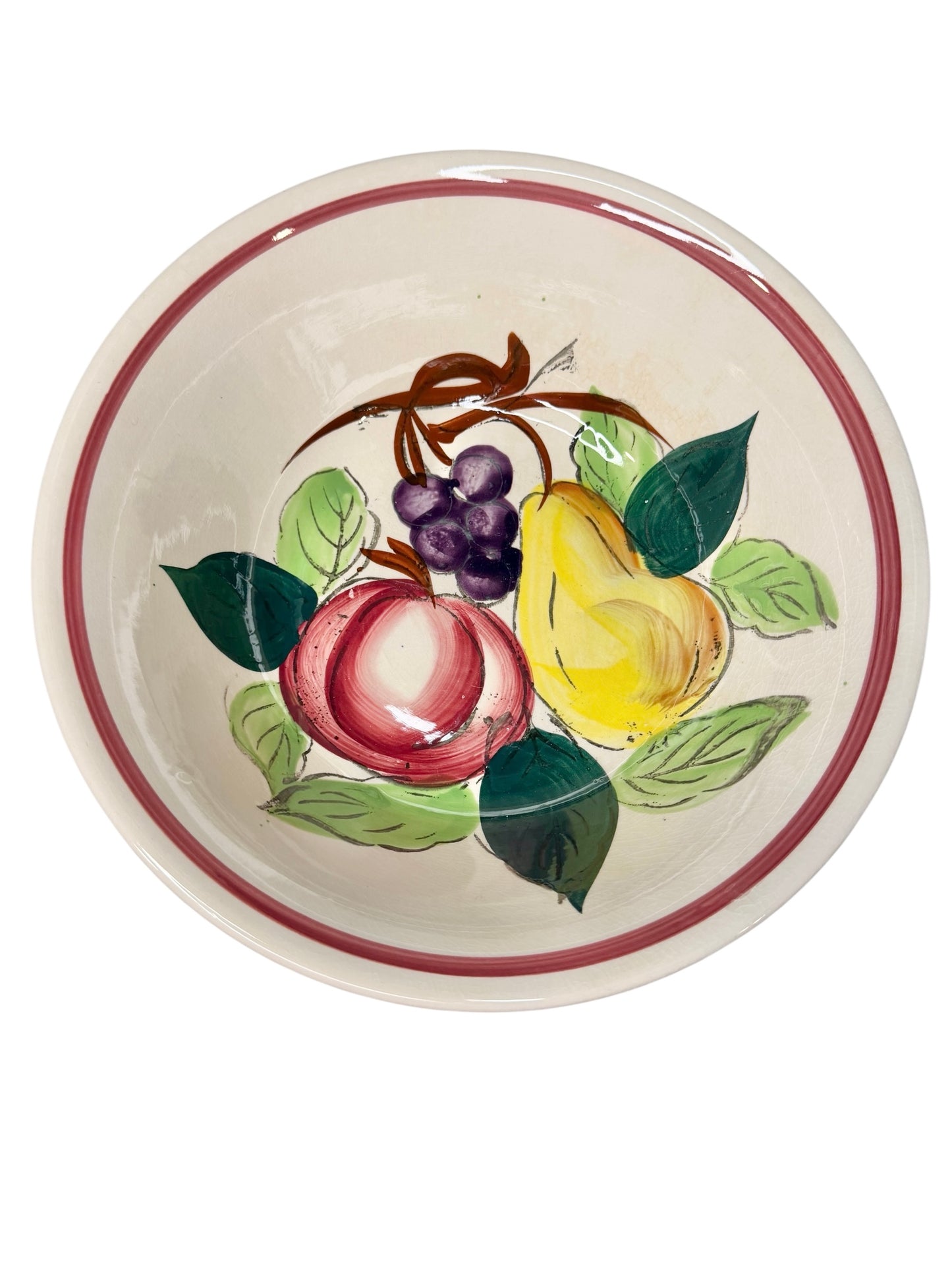 Trimont Ware Vintage Hand-Painted Fruit Motif Serving Bowl