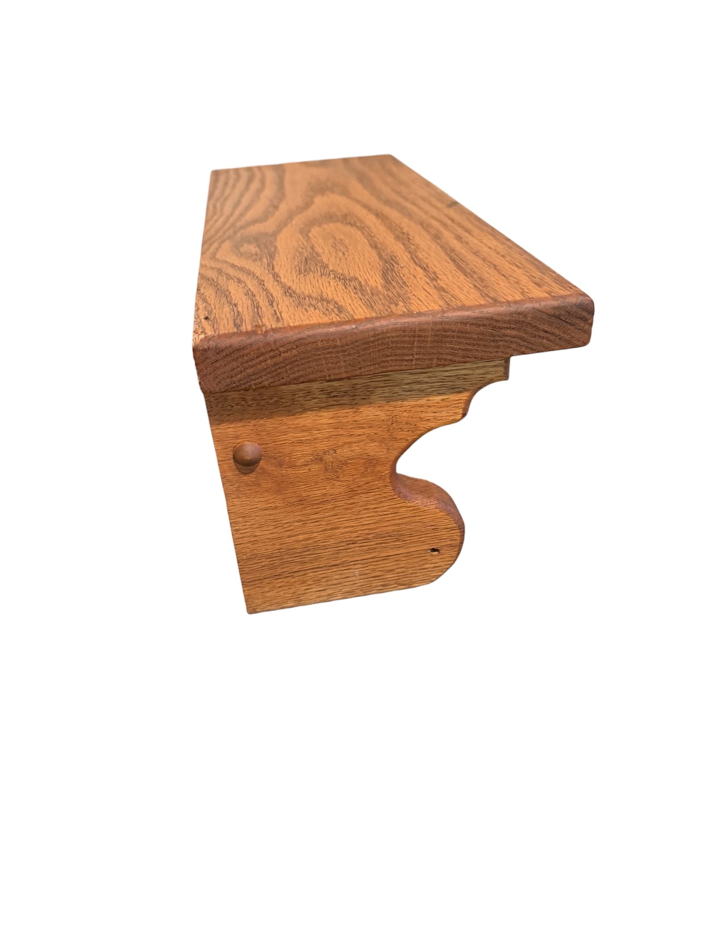 Handmade Oak Vintage Wall-Mounted Paper Towel Holder with Shelf – Scalloped Wood Design