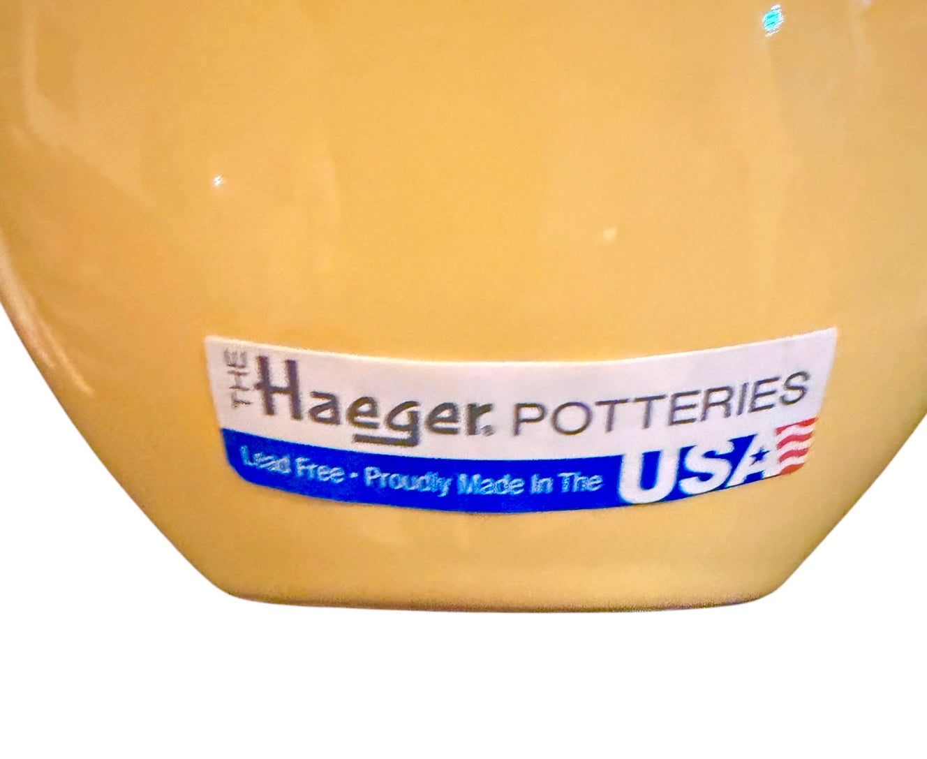 Haeger Pottery Art Vase - Harvest Gold Glazed Ceramic - Original Labels - 10” Tall