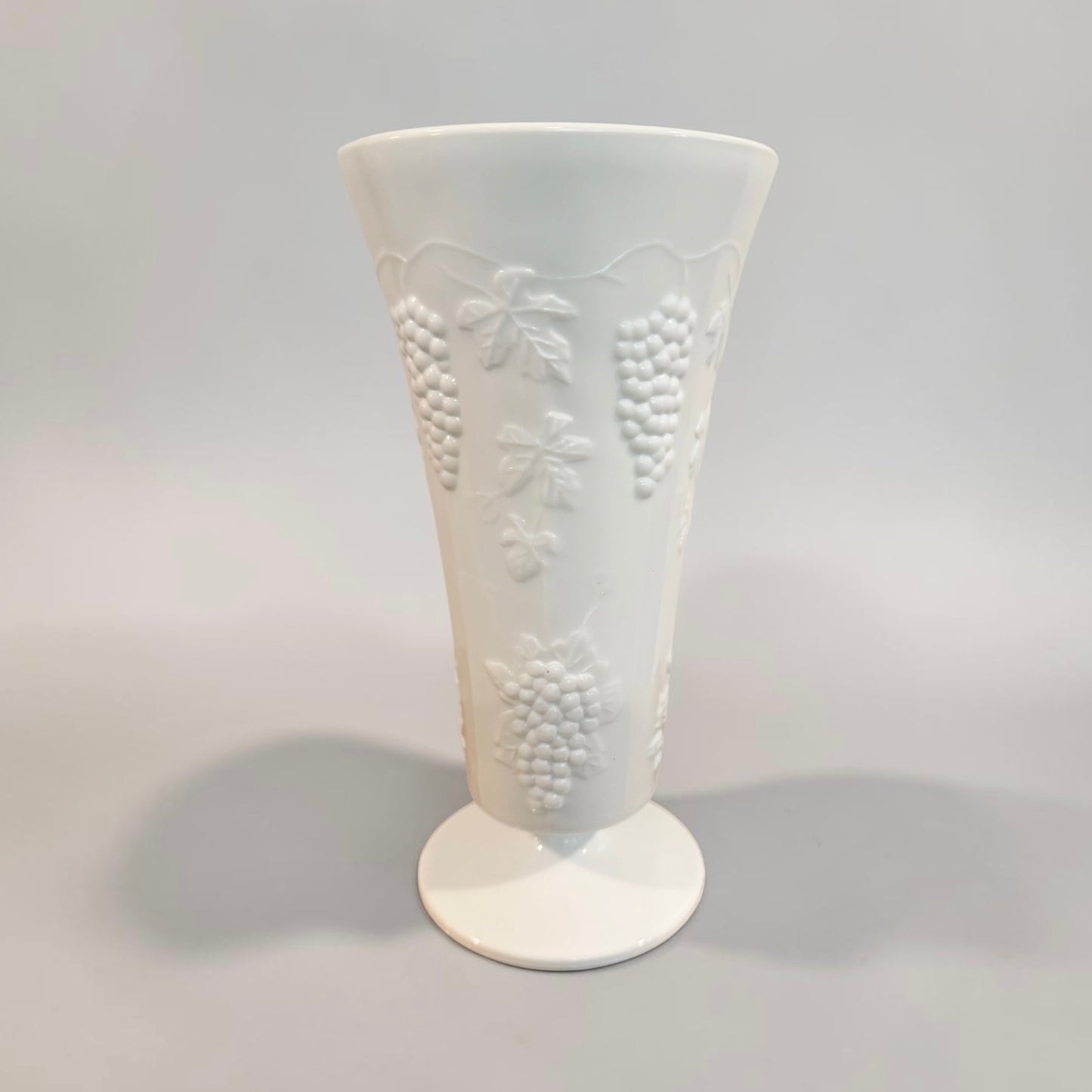 Indiana Glass | Vintage Colony Harvest Grape Milk Glass Vase – 10" Tall