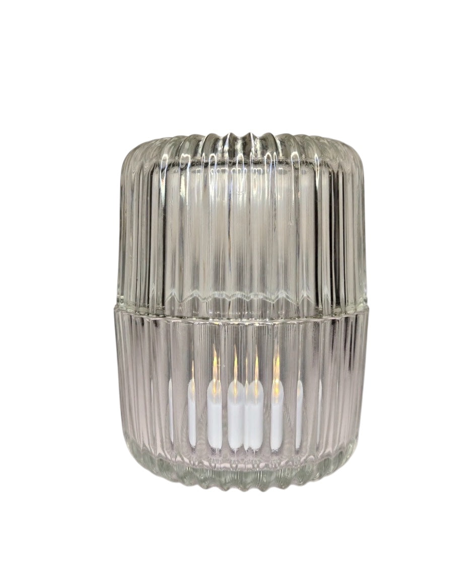 Aurora Vintage Ribbed Crystal Fairy Lamp | Indiana Glass | 80’s | Rare