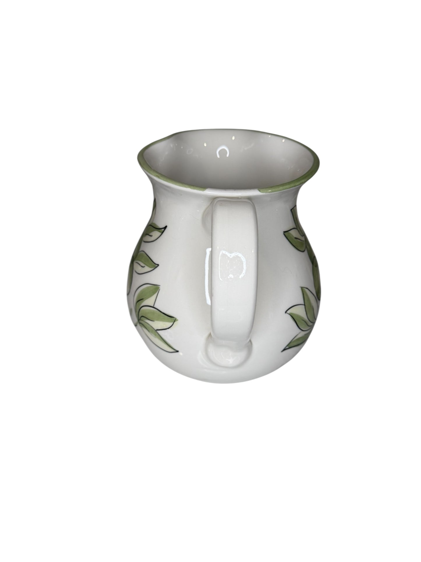 Italian Hand-Painted Vintage Grape Pitcher by Arturo | White Stoneware Fruit Motif