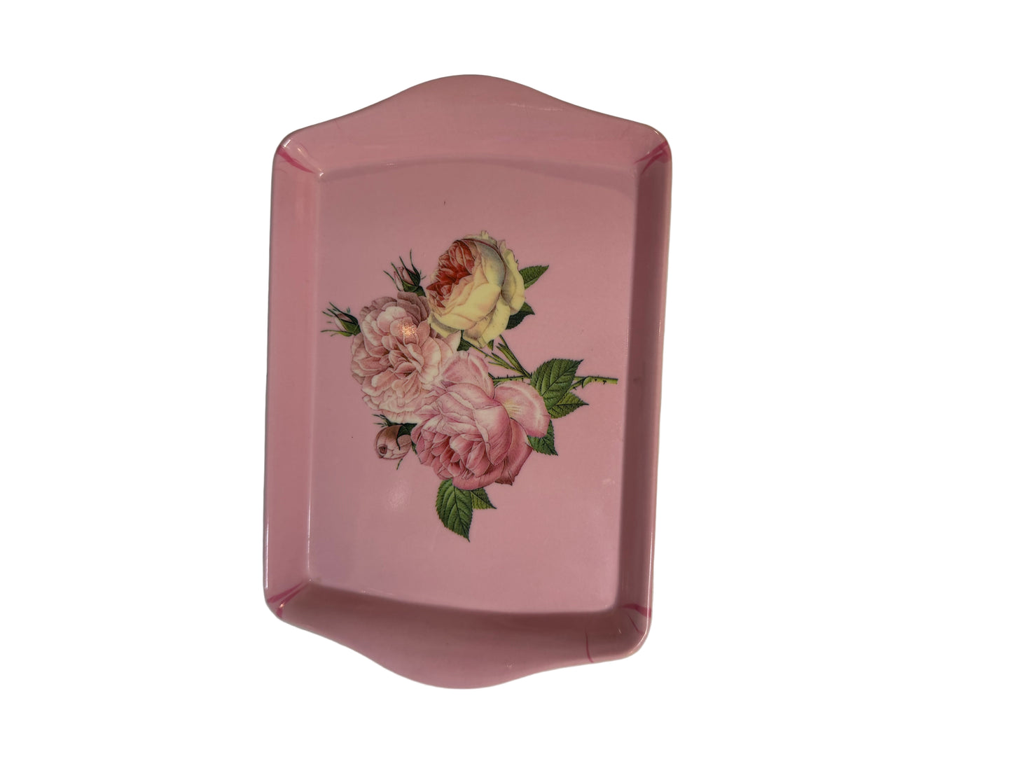 Vintage Pink Floral Melamine Tray