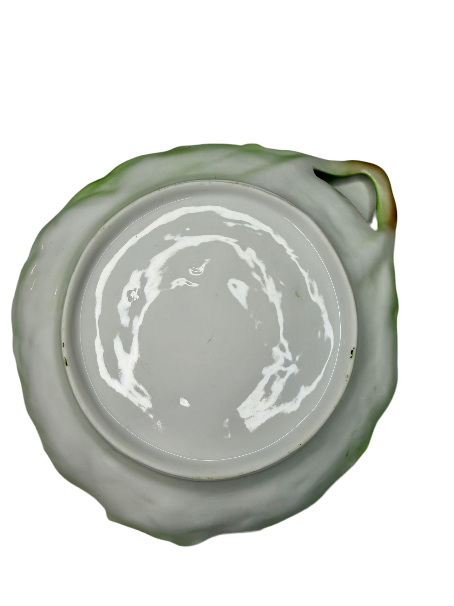 Antique Majolica Leaf-Shaped Dish – 19th Century Earthenware Plate