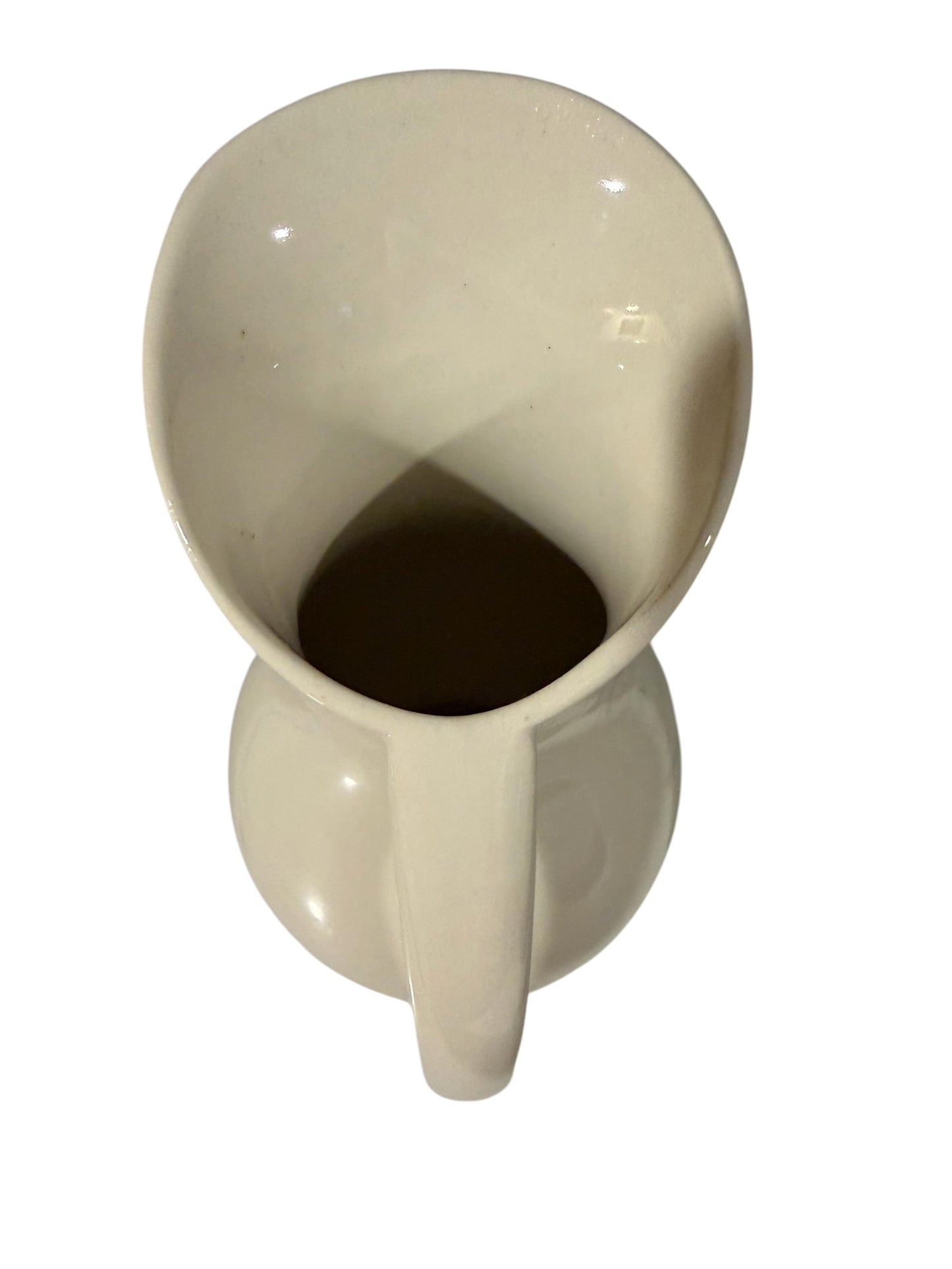 Off-White Ironstone “Semi-Porcelain” Style Pitcher | Mid-Century | Ivory Farmhouse Decor