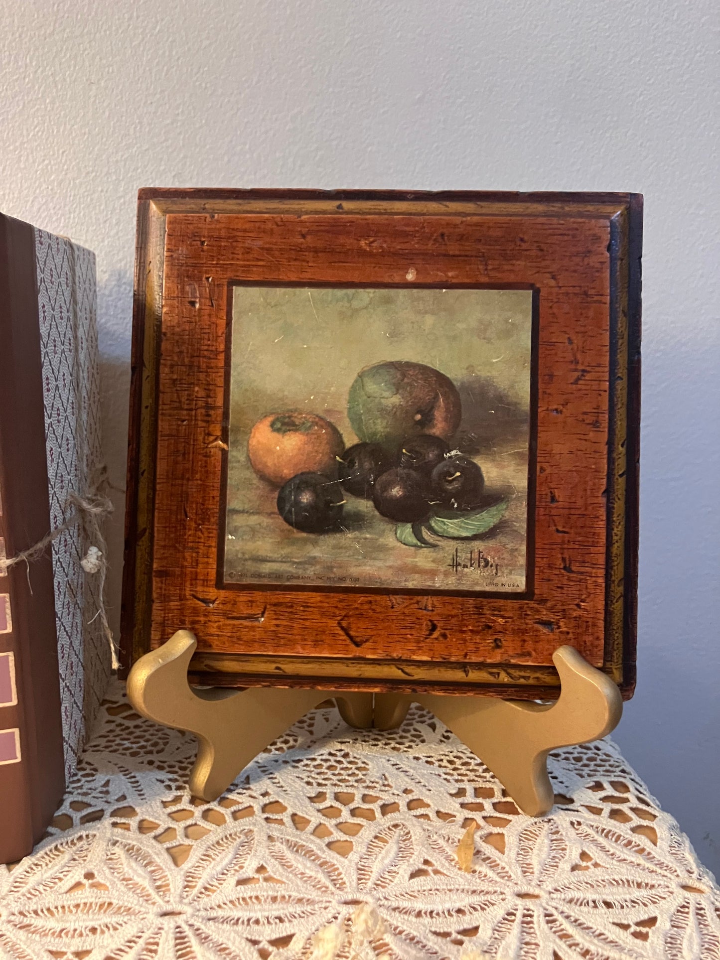 Vintage Fruit Still Life Print by Dutch Artist Henk Bos – Stamped Italy