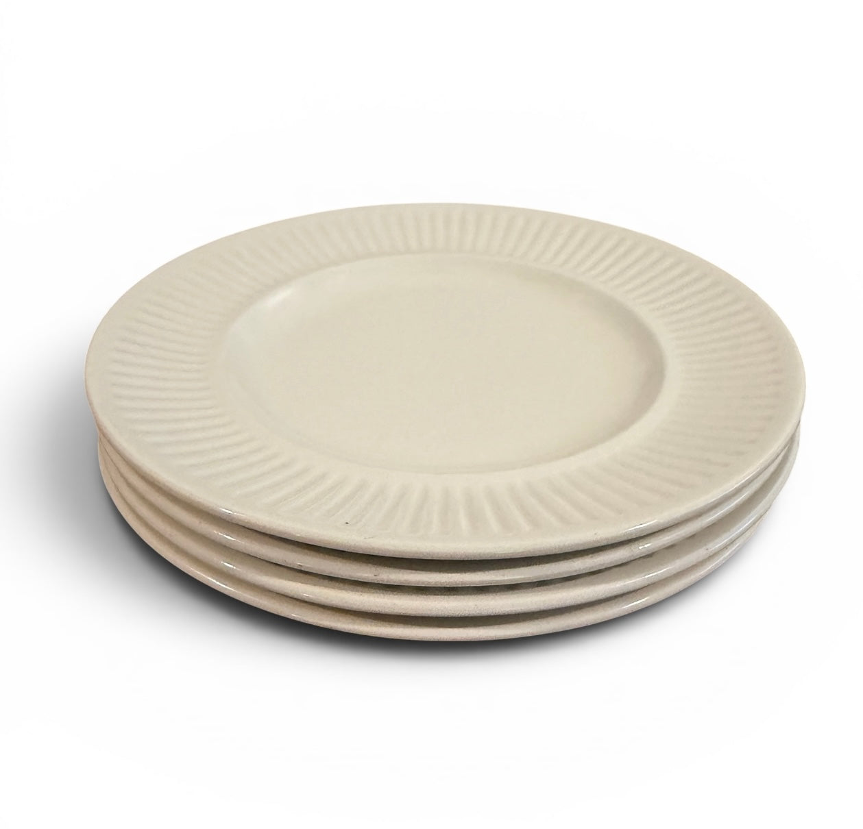 White English Ironstone | Vintage Johnson Brothers Athena Ironstone Dessert Plate  | Shelf Stacker