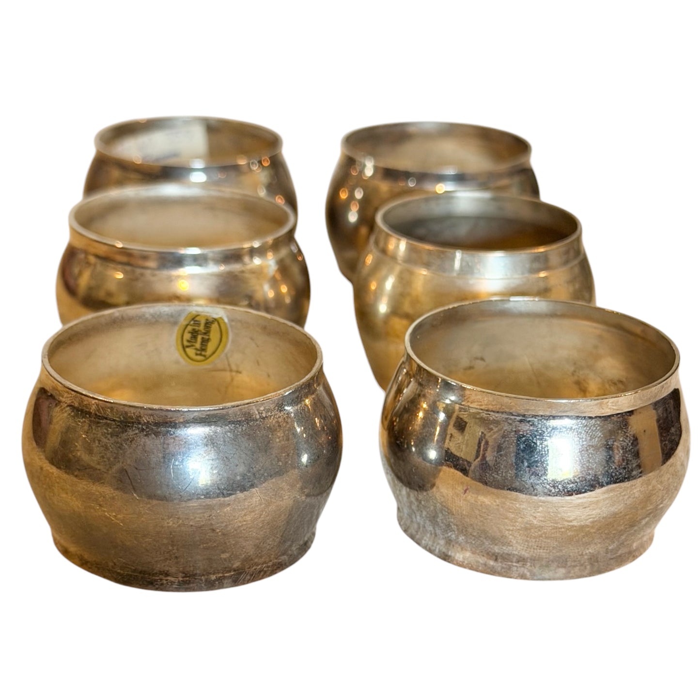 Elder-Beerman Department Store Vintage Silver-Plated Napkin Rings Set of 6 | 1960s–70s Tableware