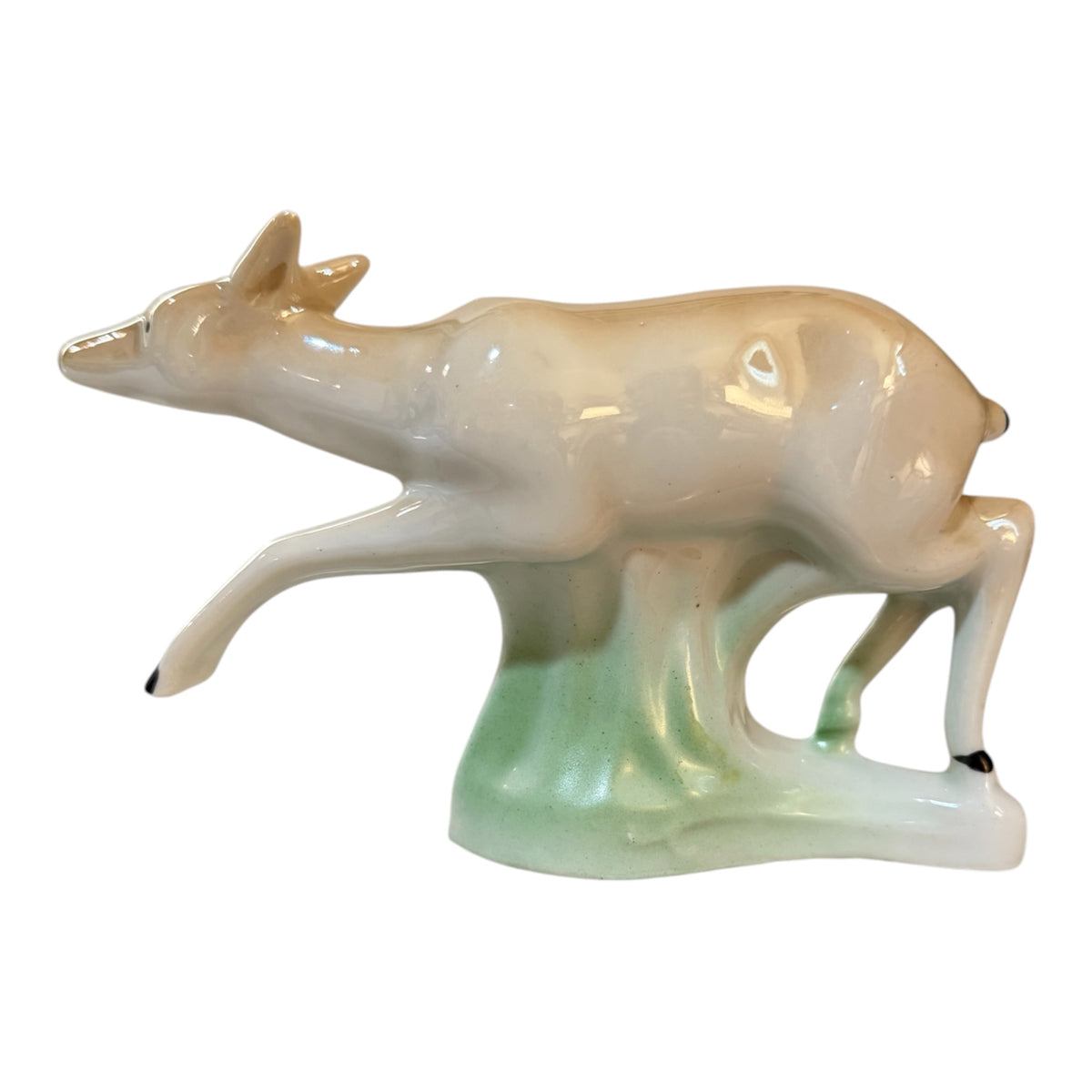 Izida Bulgarian Porcelain Vintage Leaping Deer Doe Figurine | Mid-Century No. 135