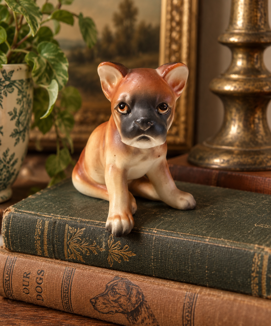 Art Line Japan Vintage Porcelain Boxer Puppy Figurine