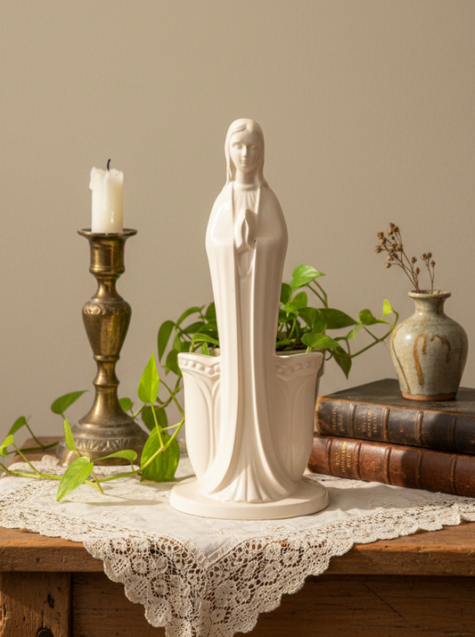 Inarco Vintage Ceramic Praying Madonna Planter – Mid-Century Japan Import