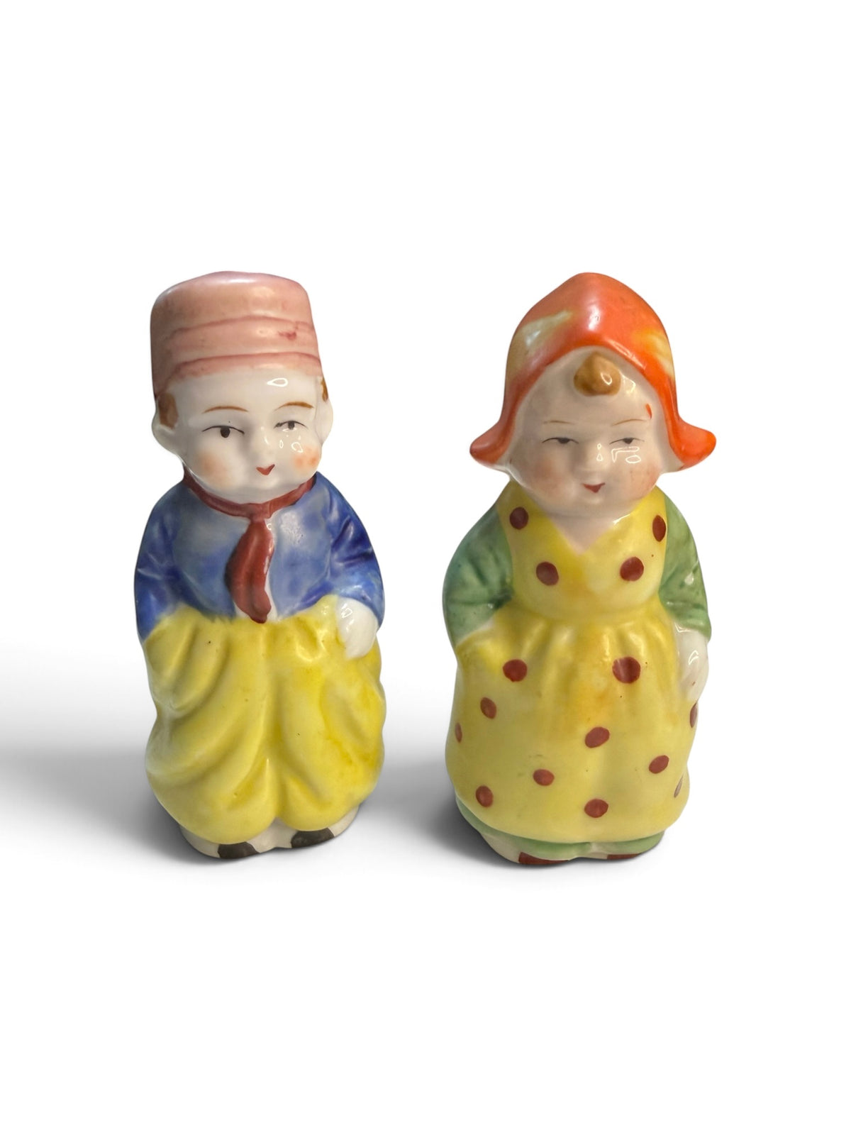 Mid-Century Dutch Boy & Girl Ceramic Salt & Pepper Shakers – Made in Japan