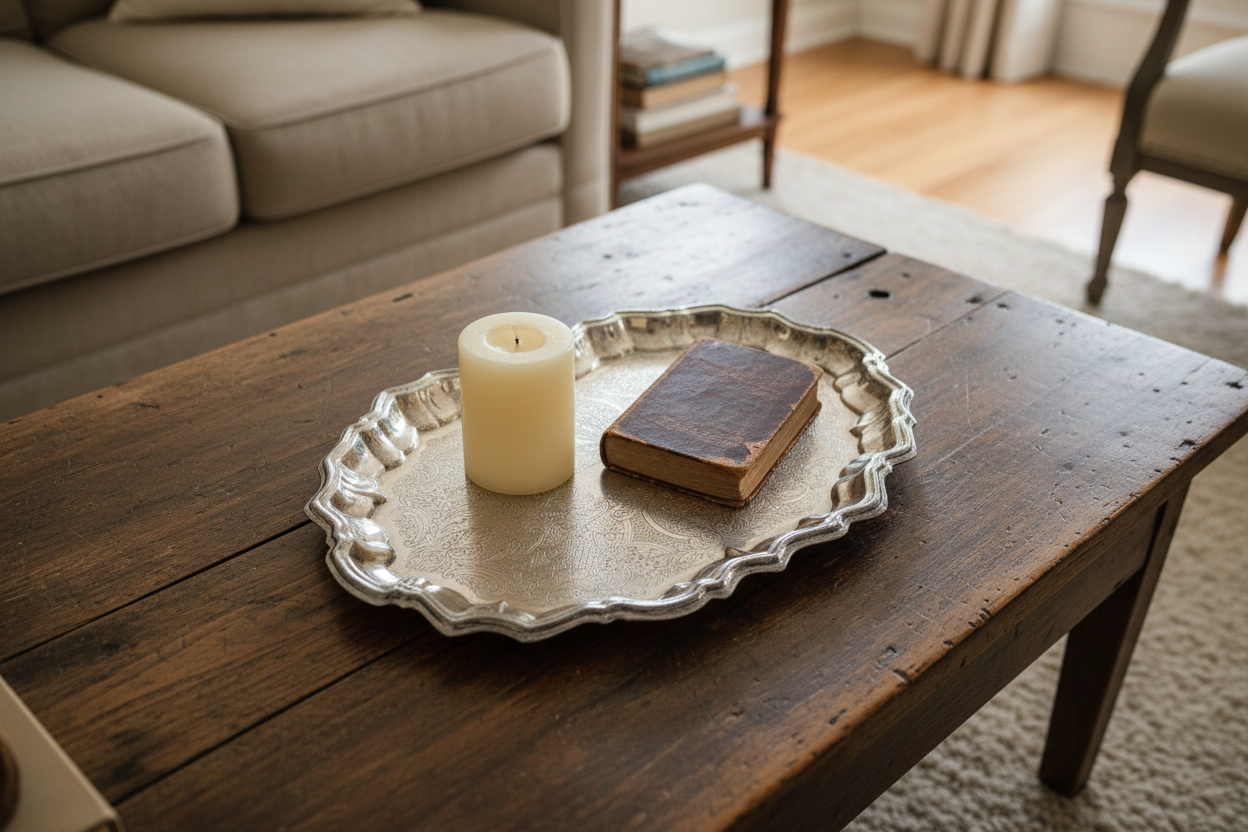 Vintage Leonard Silver Footed Tray | EP Silver-Plated | Pie Crust Trim