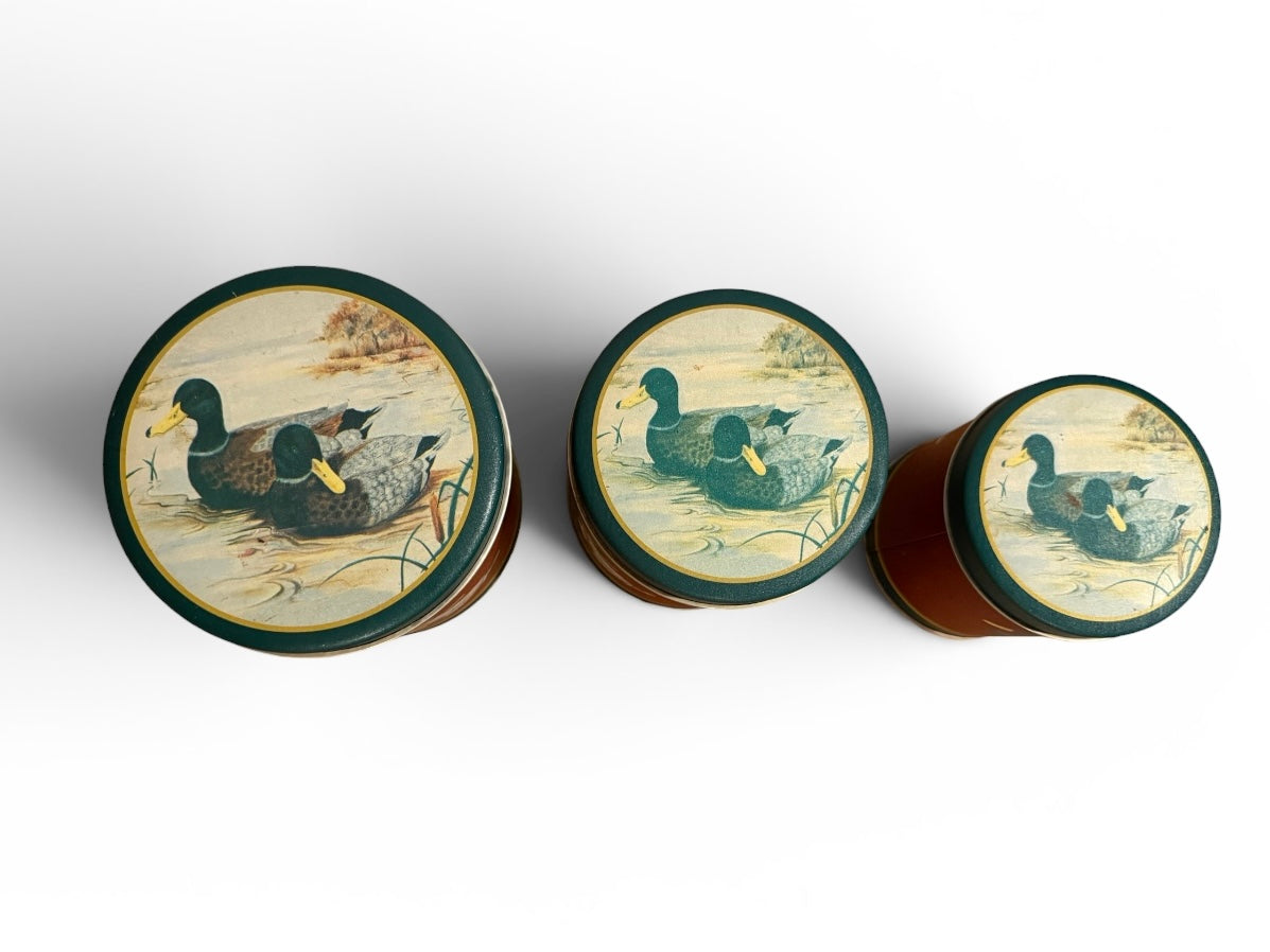 1980s Wang’s International Mallard Duck Nesting Tin Canister Set (Set of 3)